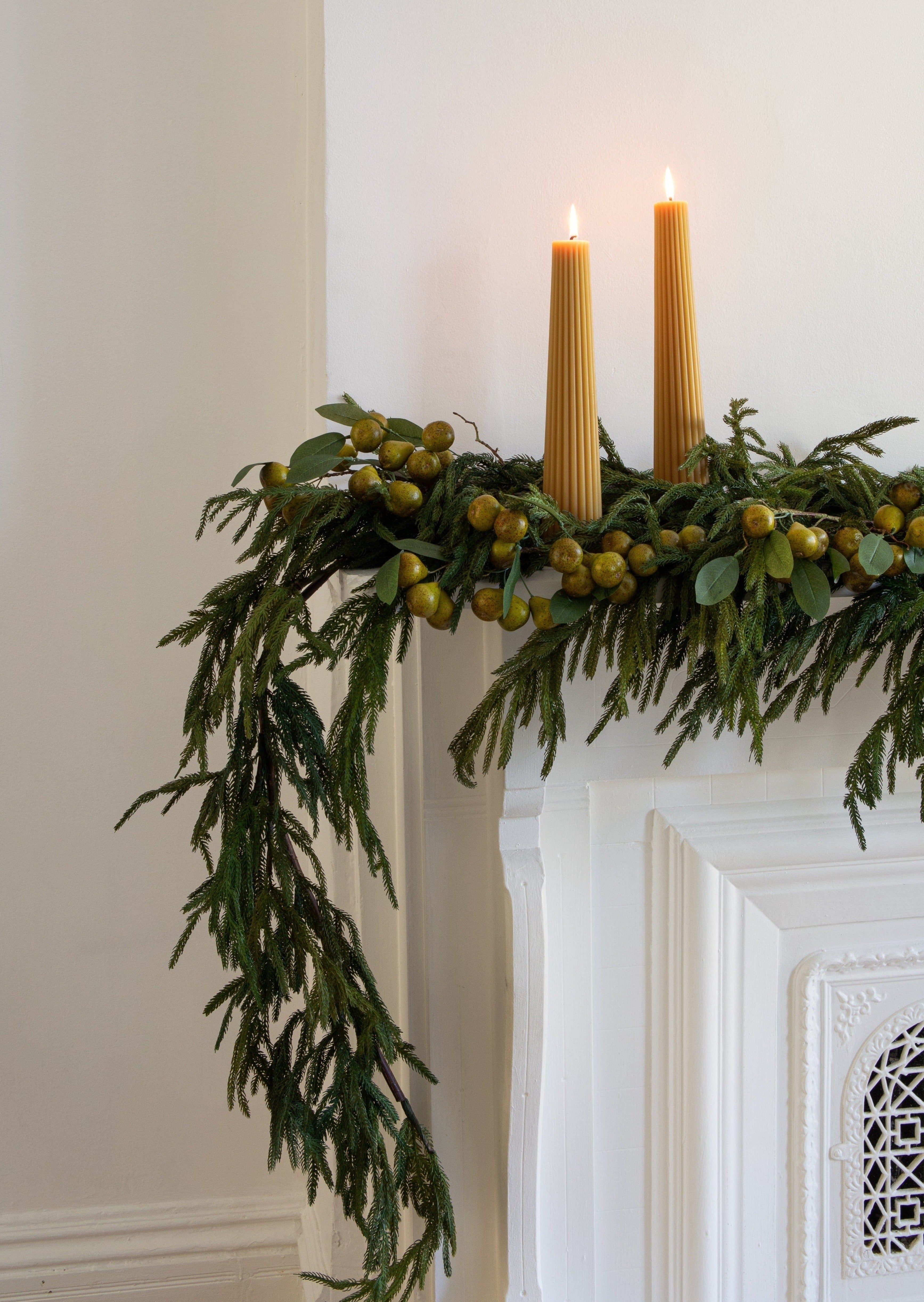 Brown Artificial Pine Garland for Entryway Arrangement