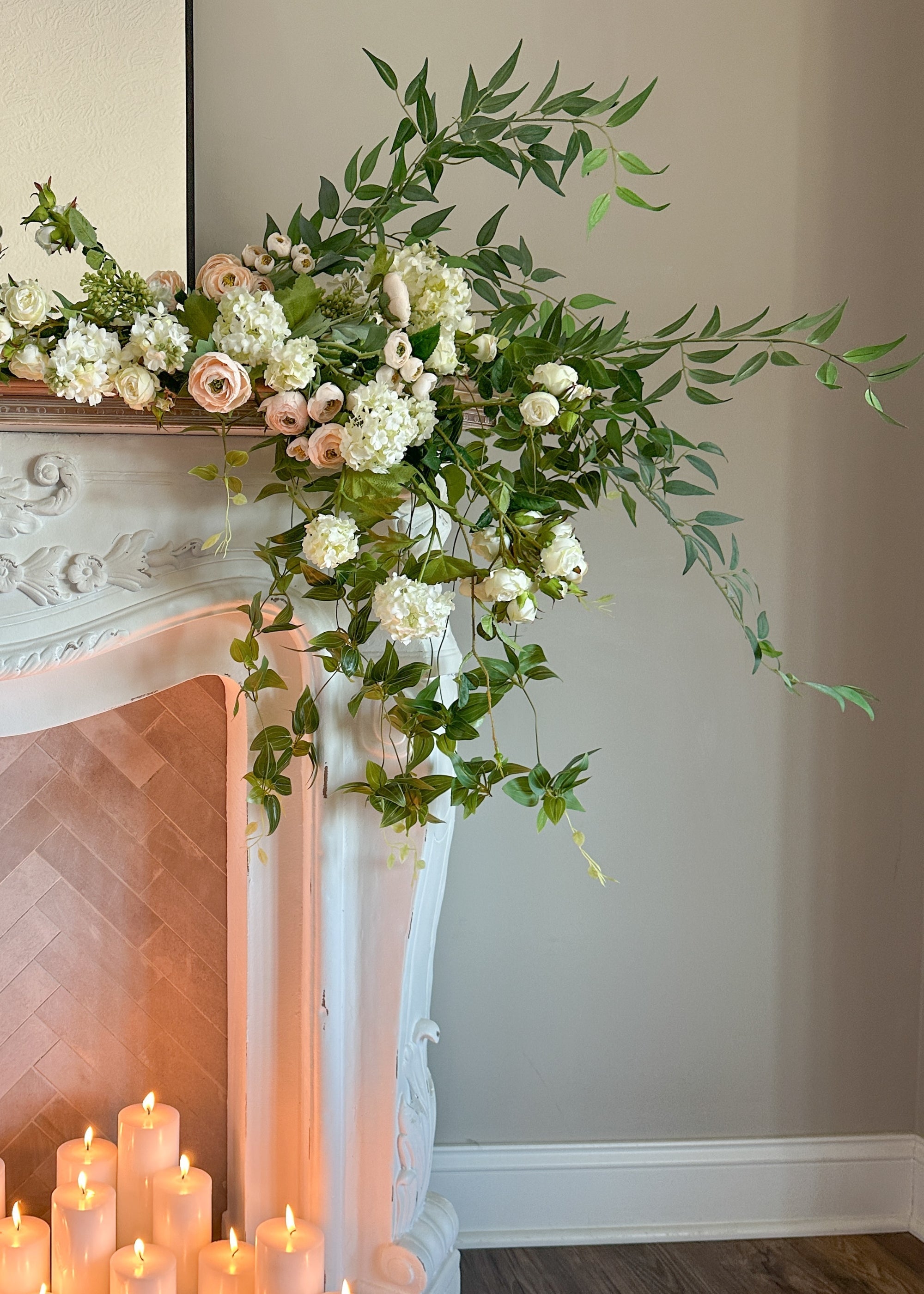 Blush Peach Artificial Ranunculus Stem for Home Decor