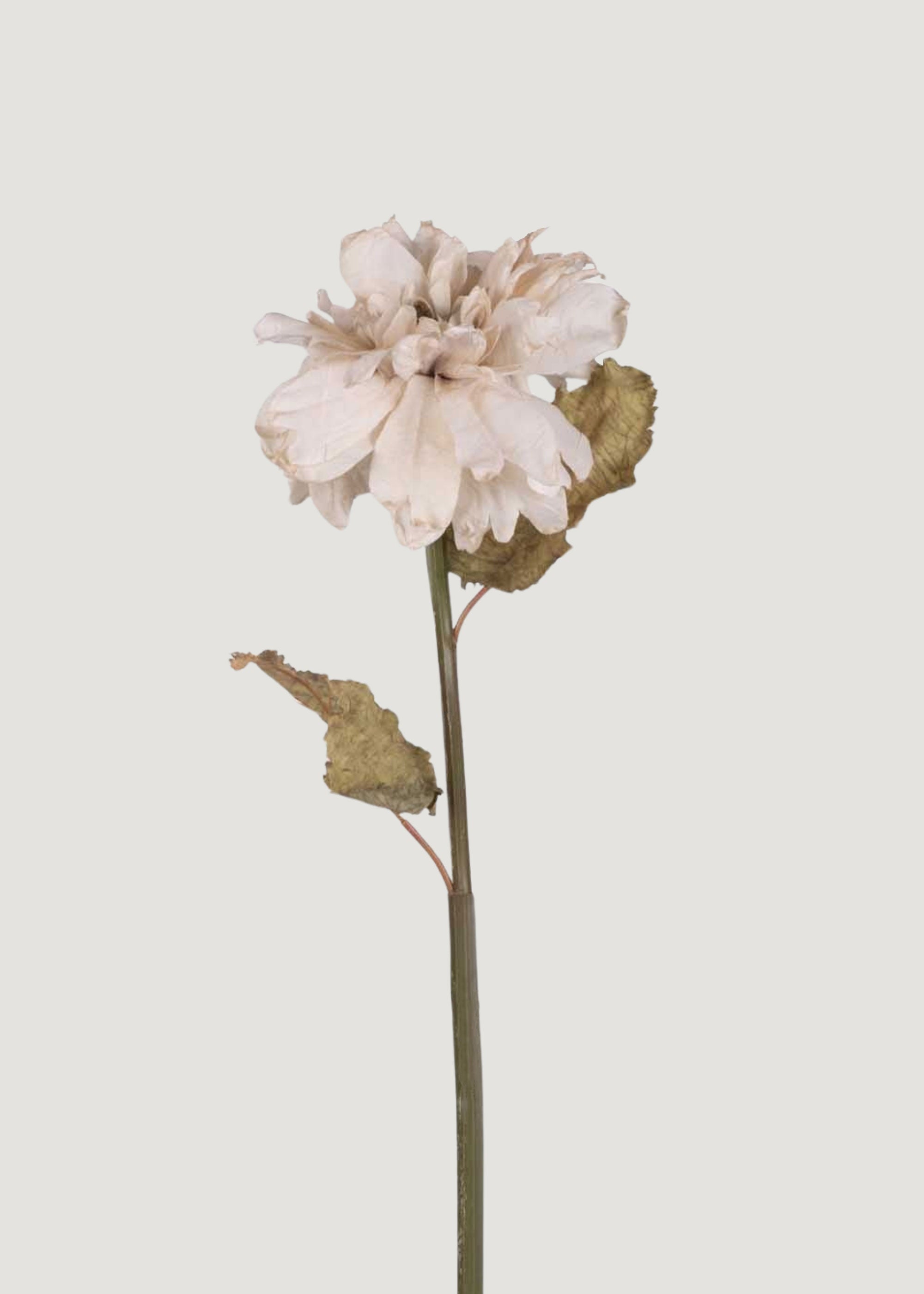 Beige blush faux dahlia flower stem for elegant home decor