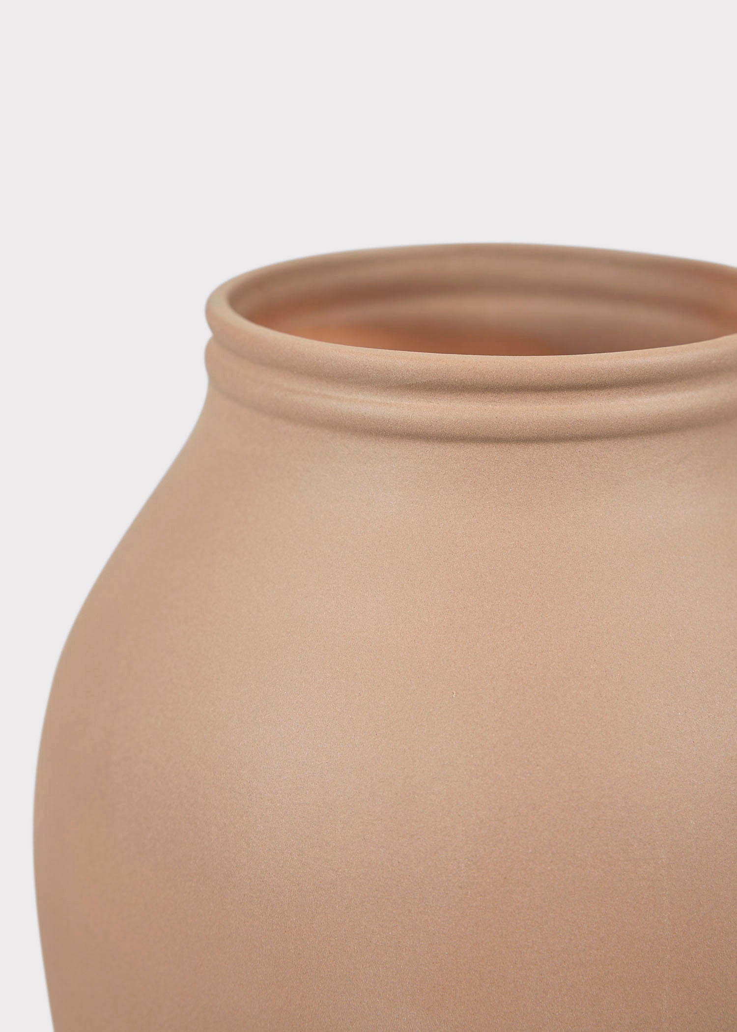 Orange Terracotta Medium Ceramic Vase for Entryway Arrangement