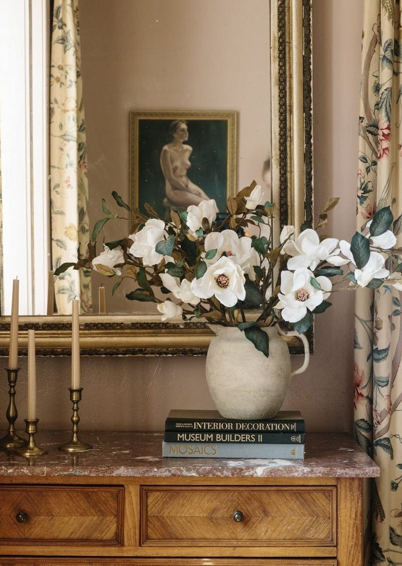Cream Artificial Magnolia Branch for Table Centerpiece
