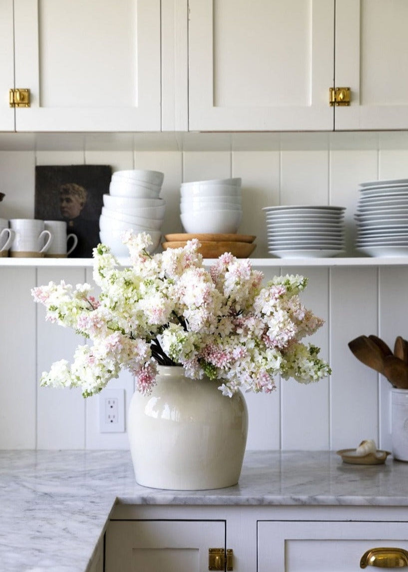 Cream Artificial Lilac Stem for Home Decor