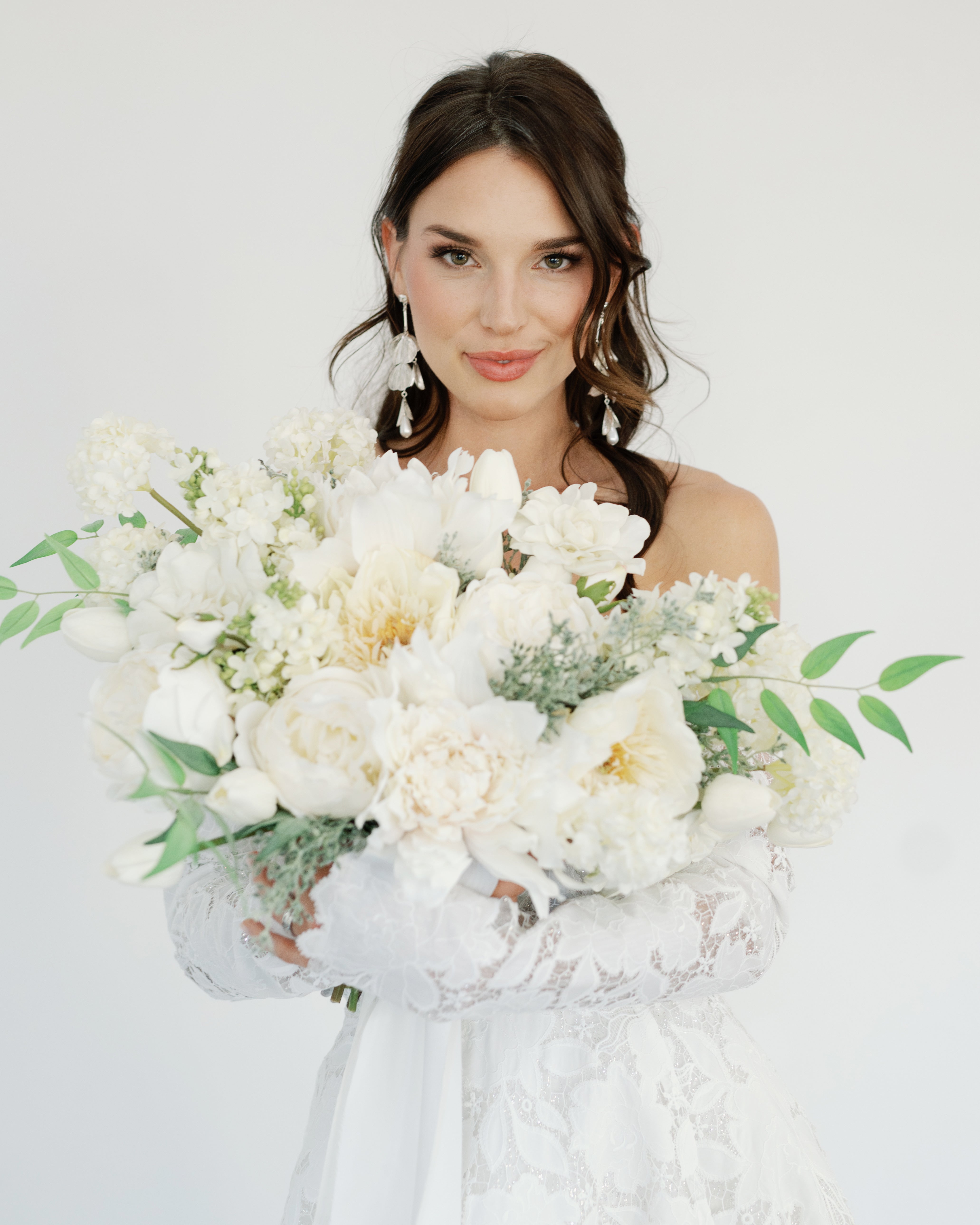 White Artificial Diy Large Elegant White Bouquet Design By Aubrey Wood for Home Decor