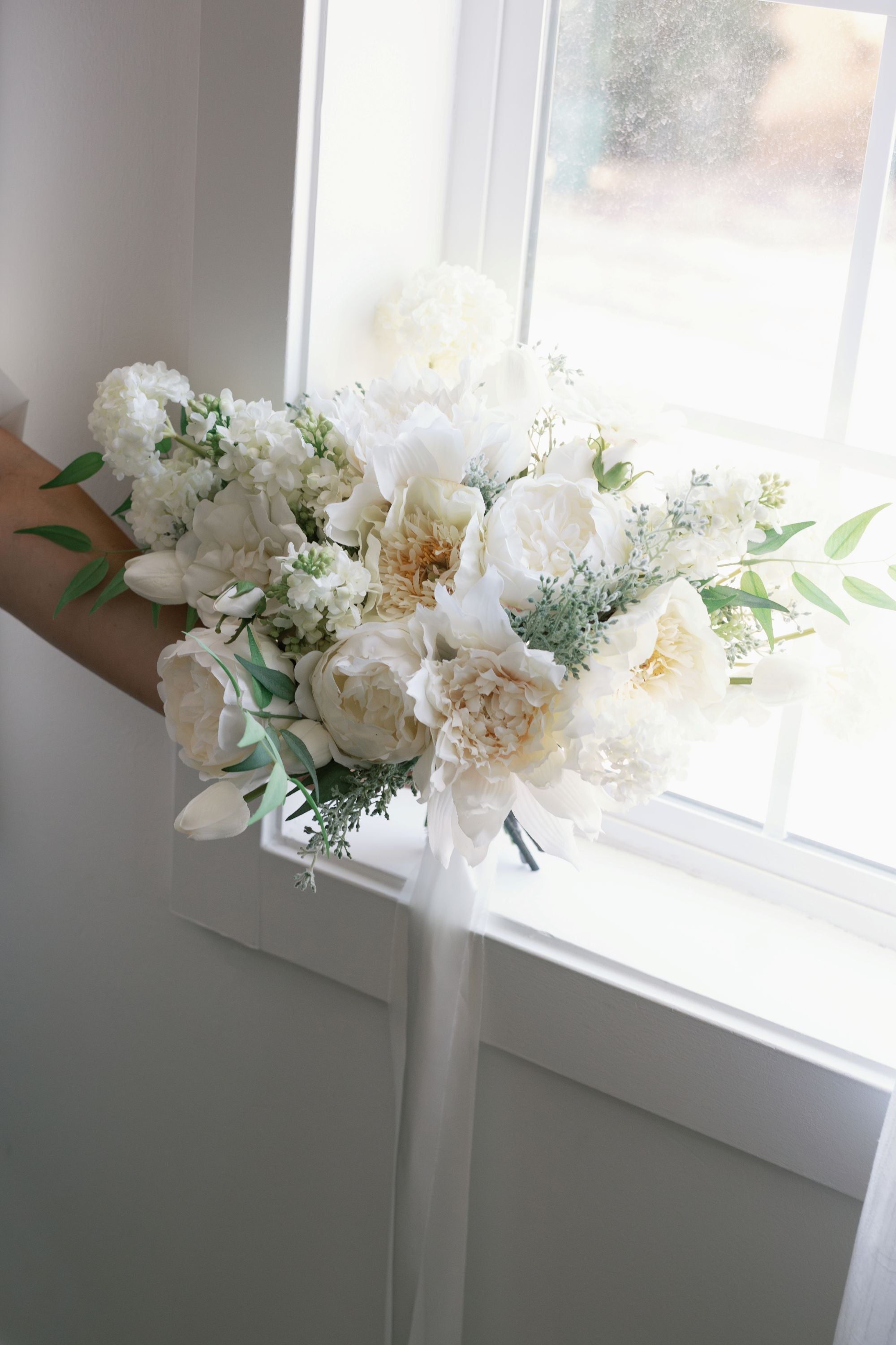 White Artificial Diy Large Elegant White Bouquet Design By Aubrey Wood for Vase Styling