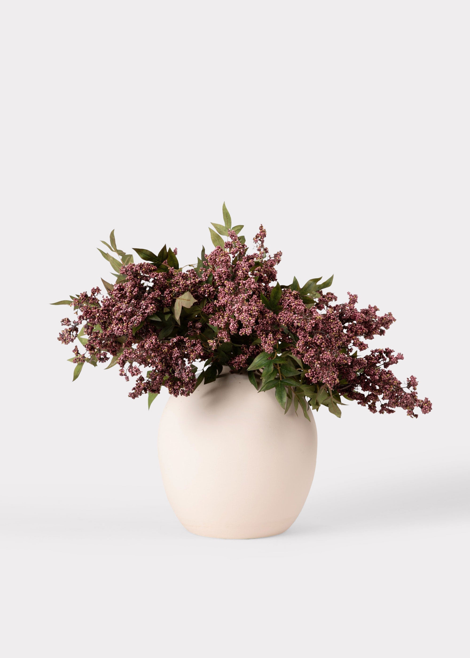Neutral ceramic vessel for dried botanicals and flowers