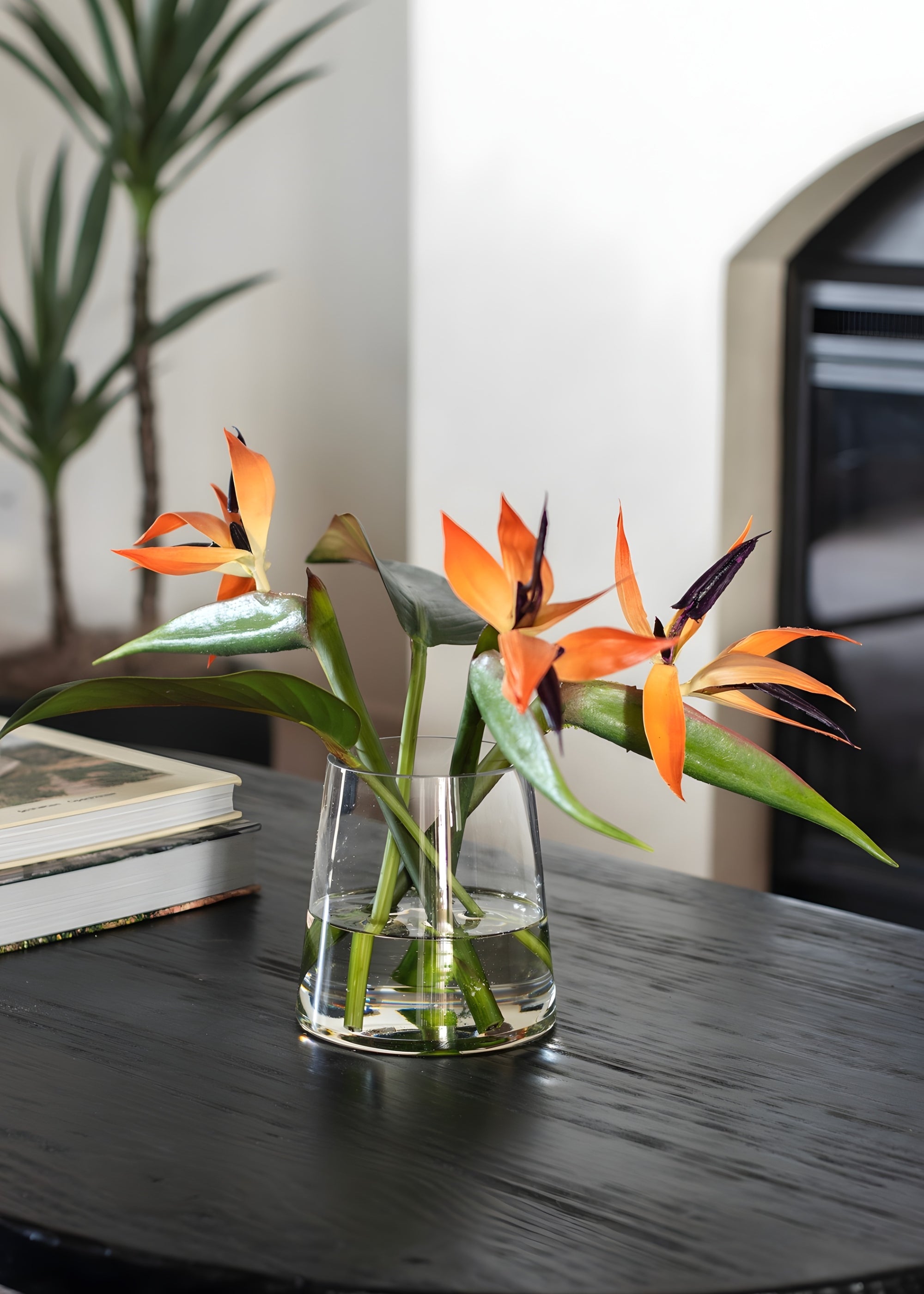 Clear Artificial Tropical Bird Of Paradise Arrangement for Vase Styling
