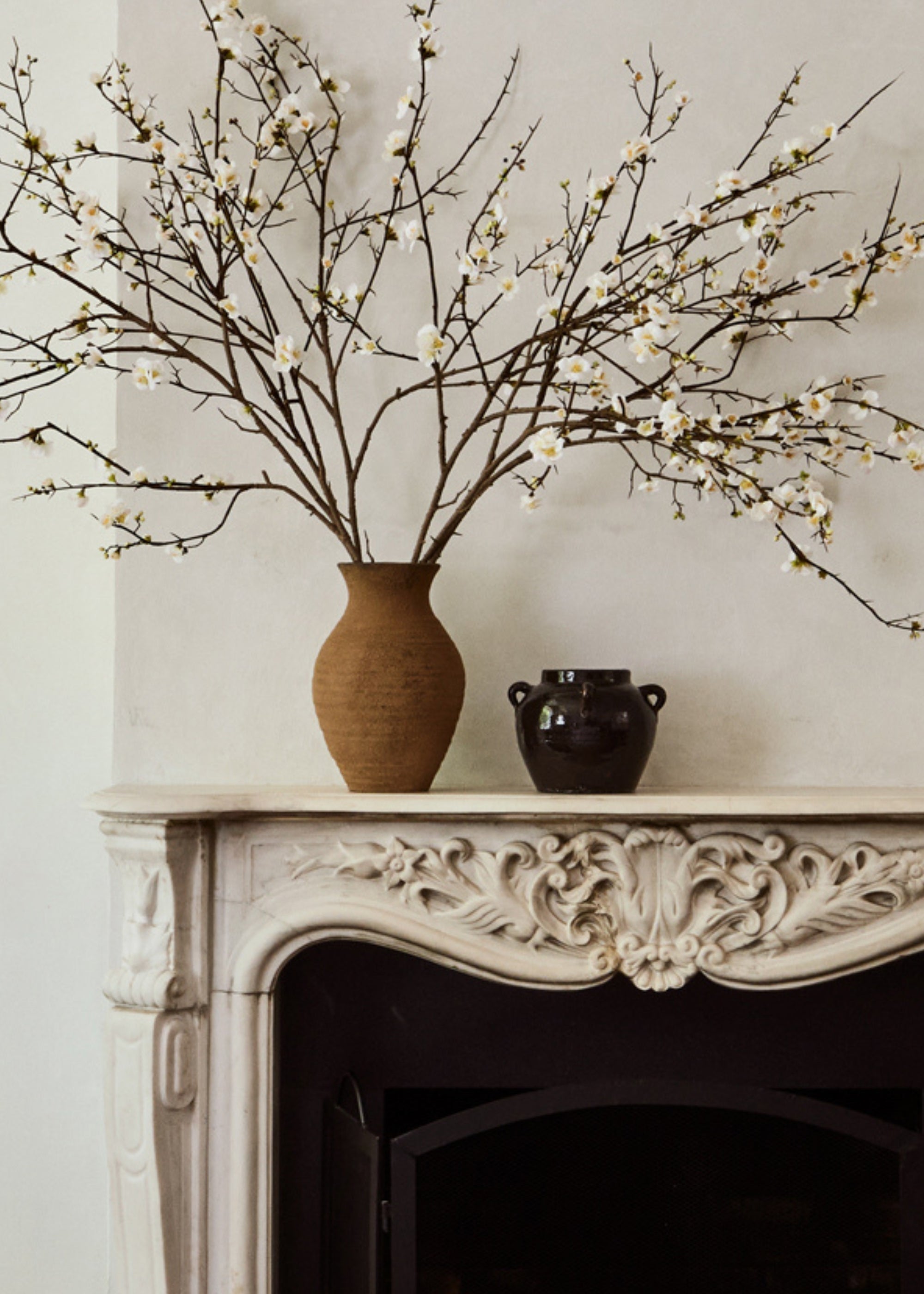 Brown Distressed Clay Round Jar Vase for Home Decor