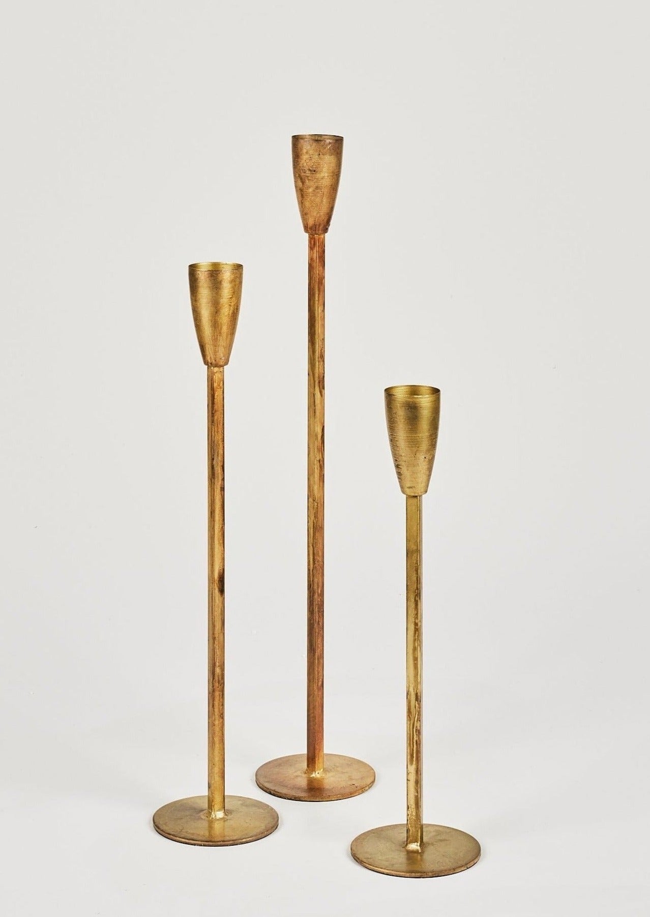 Gold Set Antique Gold Taper Candle Holders for Vase Styling