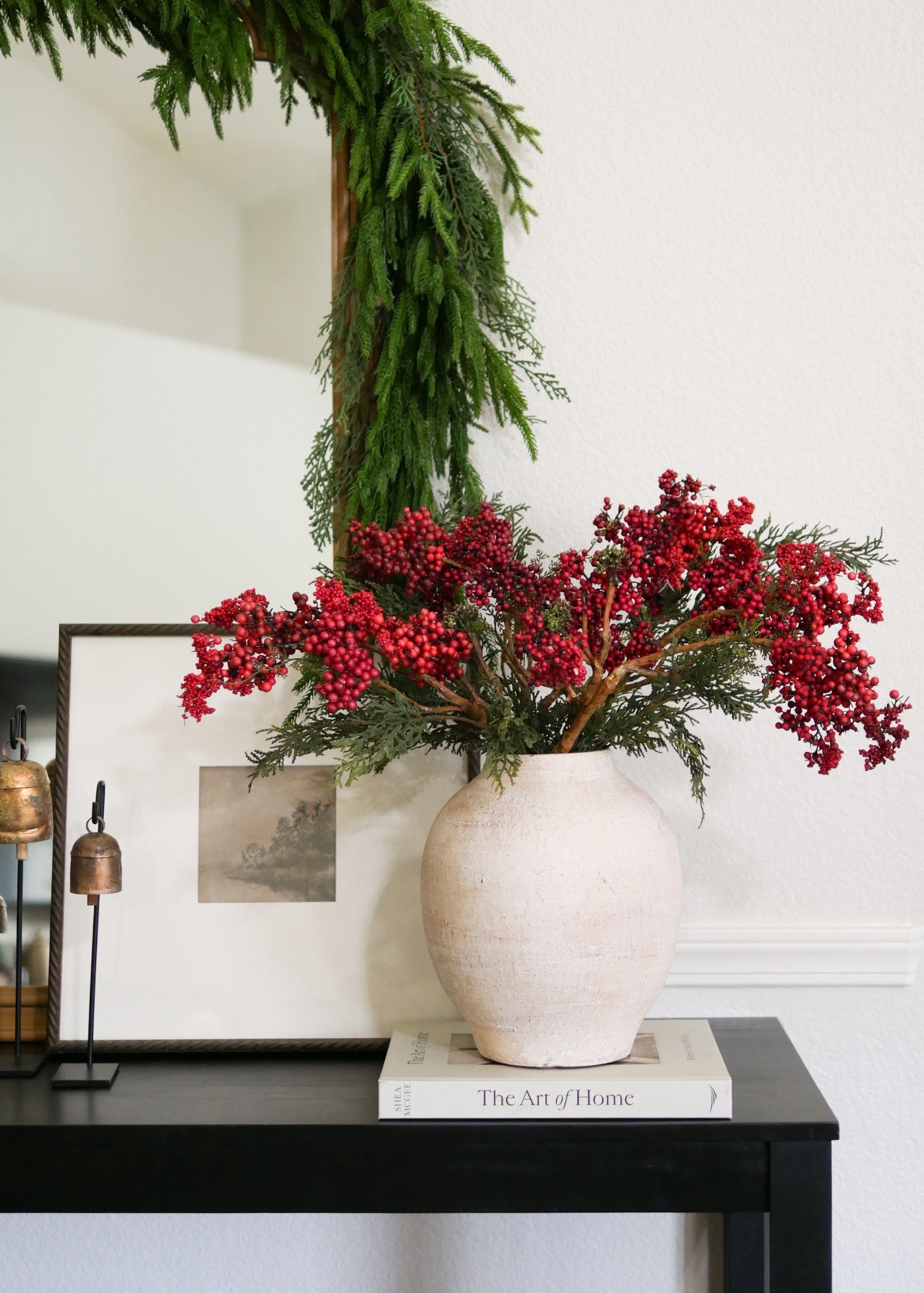 Red Artificial Berry Pick for Entryway Arrangement