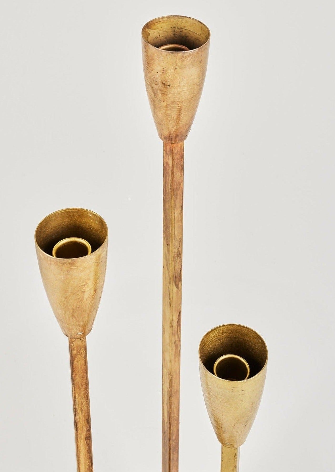 Gold Set Antique Gold Taper Candle Holders for Table Centerpiece