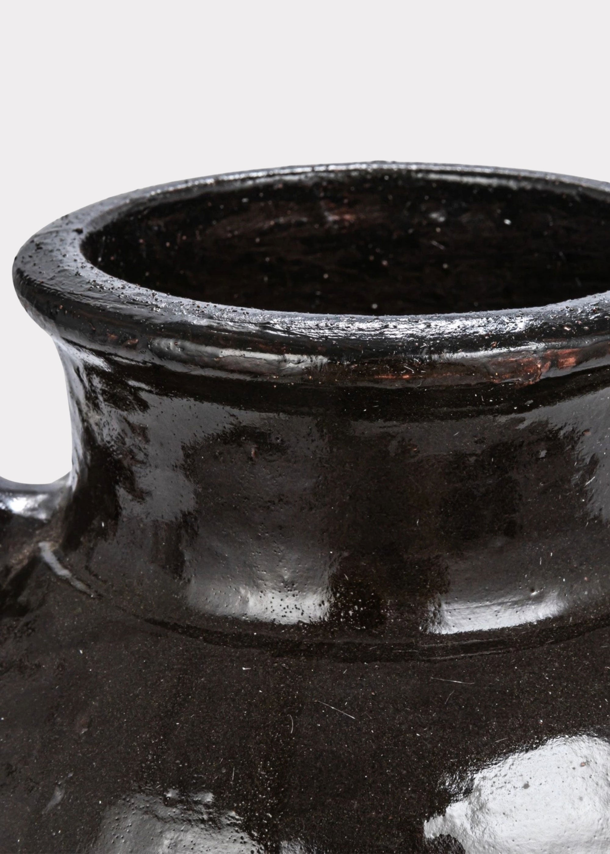 Brown Large Distressed Clay Jar Vase for Shelf Styling