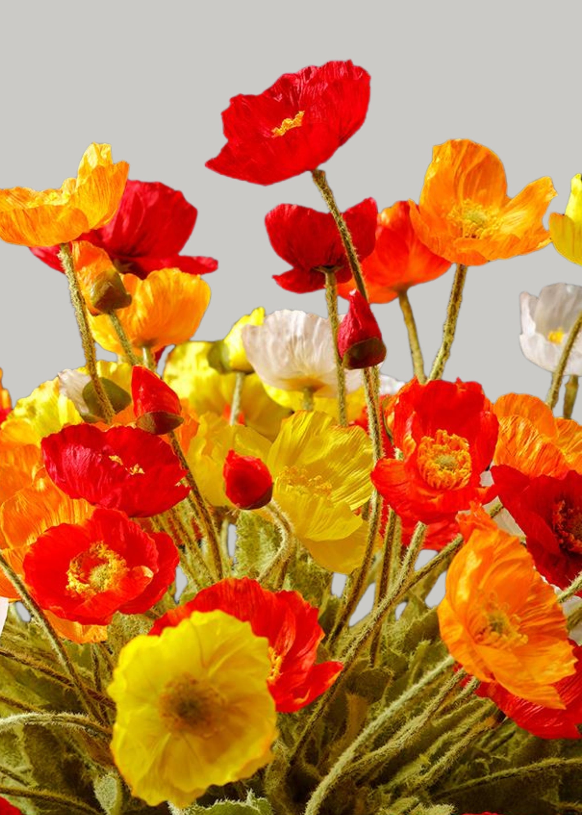 Red Artificial Poppy Spray for Table Centerpiece