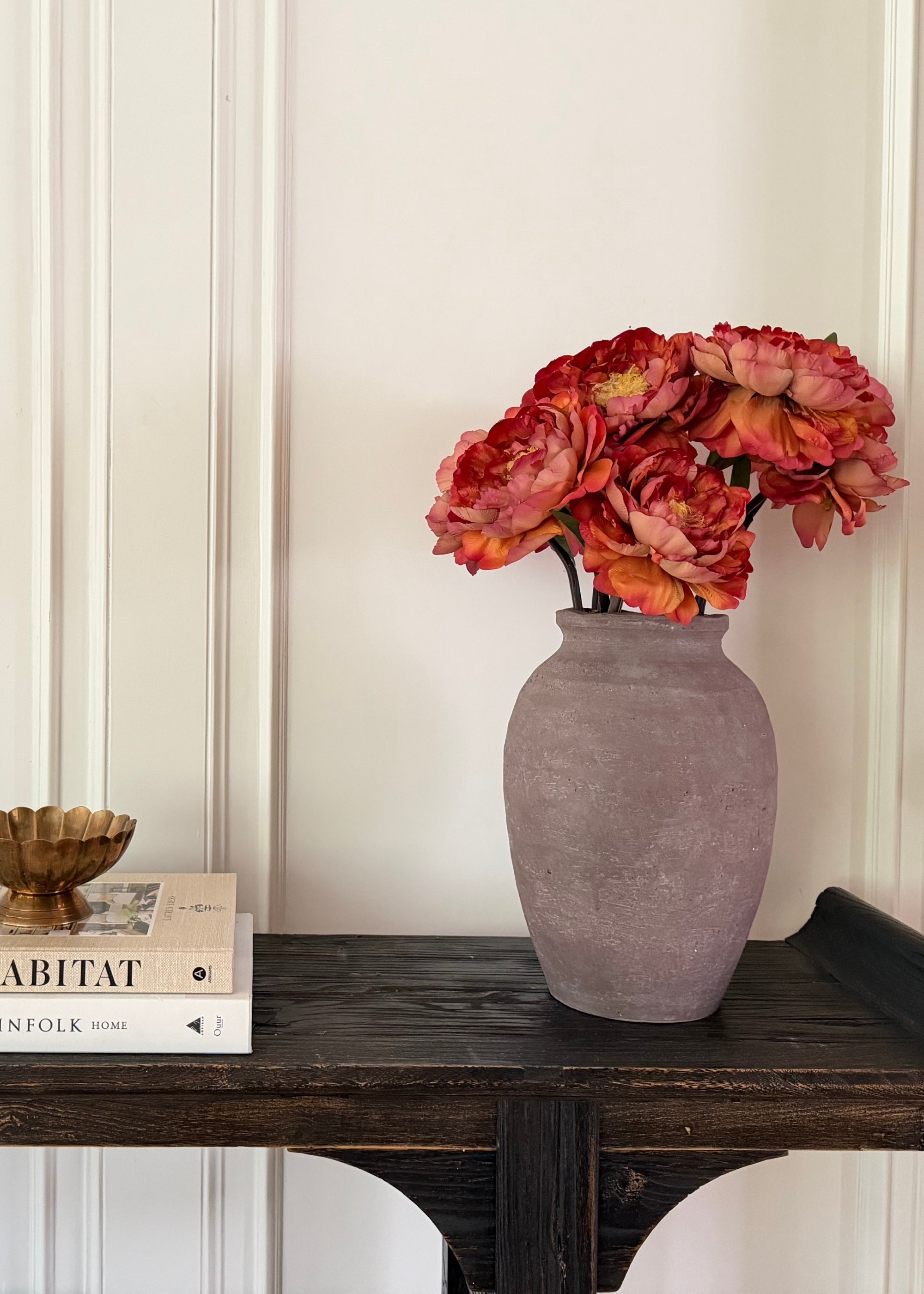 Orange Artificial Peony Stem for Home Decor