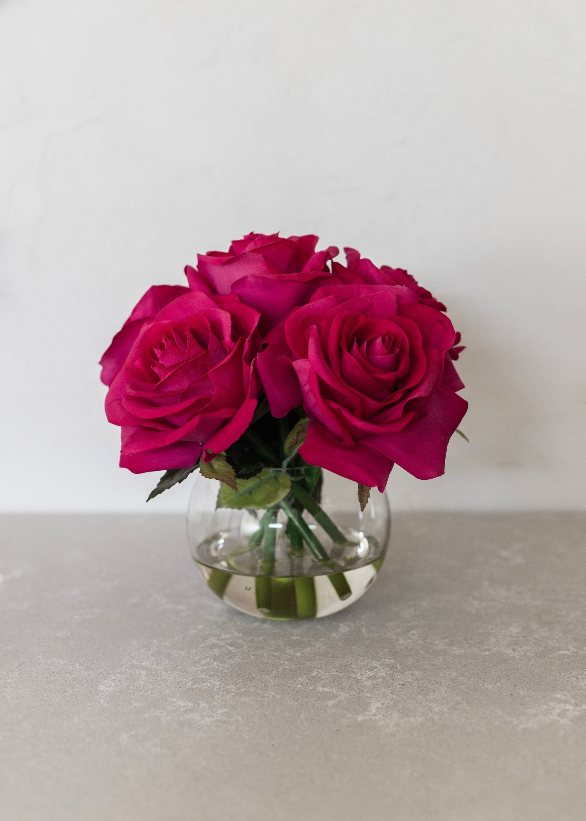 Clear Real Touch Artificial Rose Arrangement for Table Centerpiece