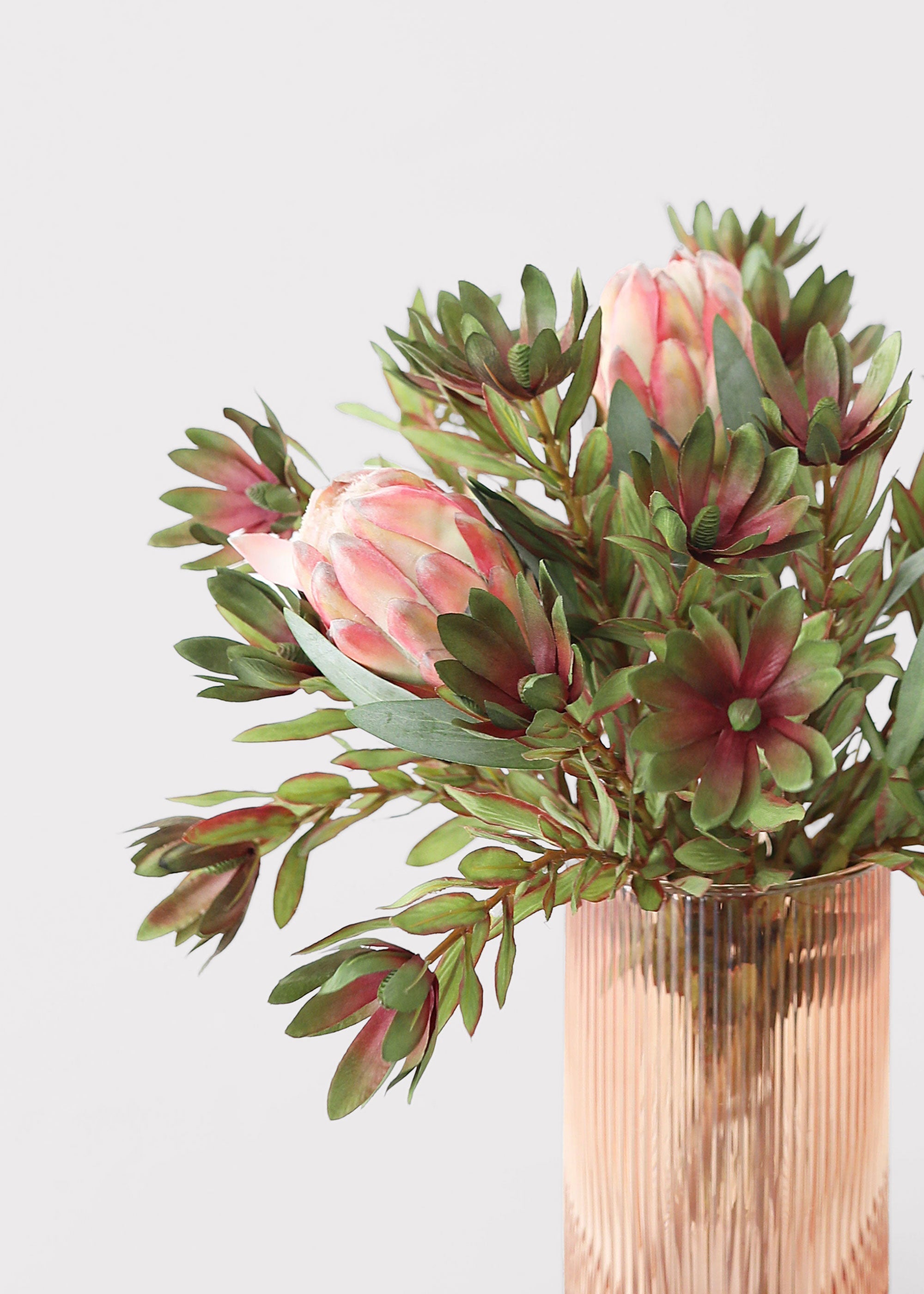 Green Artificial Wild Protea Foliage for Entryway Arrangement