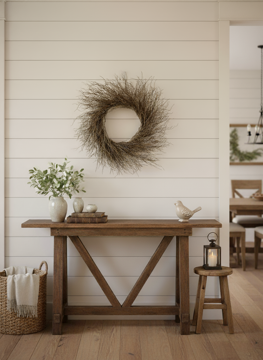 Natural Dried Sweet Huck Branch Wreath for Table Centerpiece