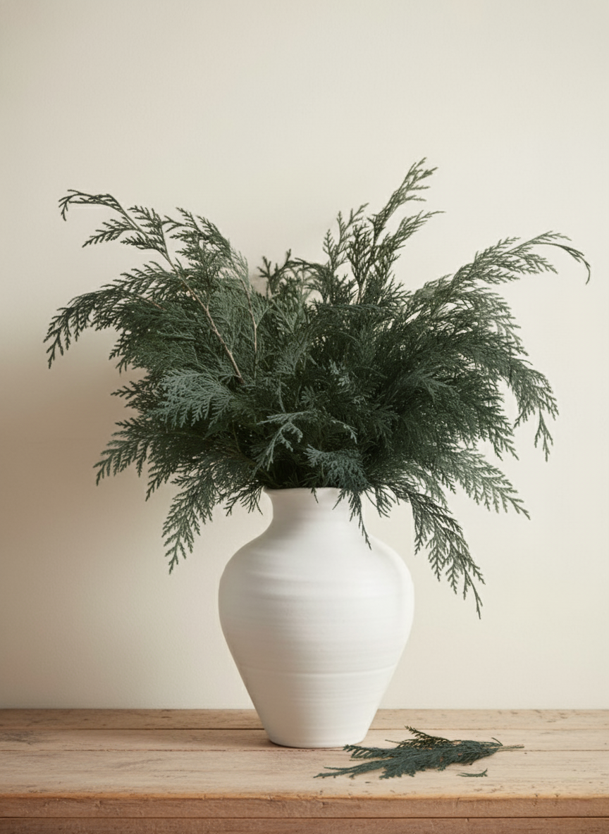 Dried Cedar Bundle for Shelf Styling