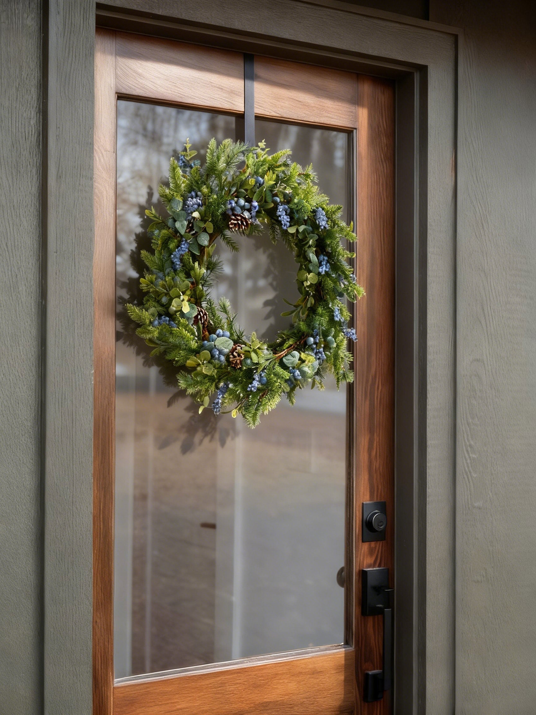 Blue Artificial Berry Wreath for Home Decor