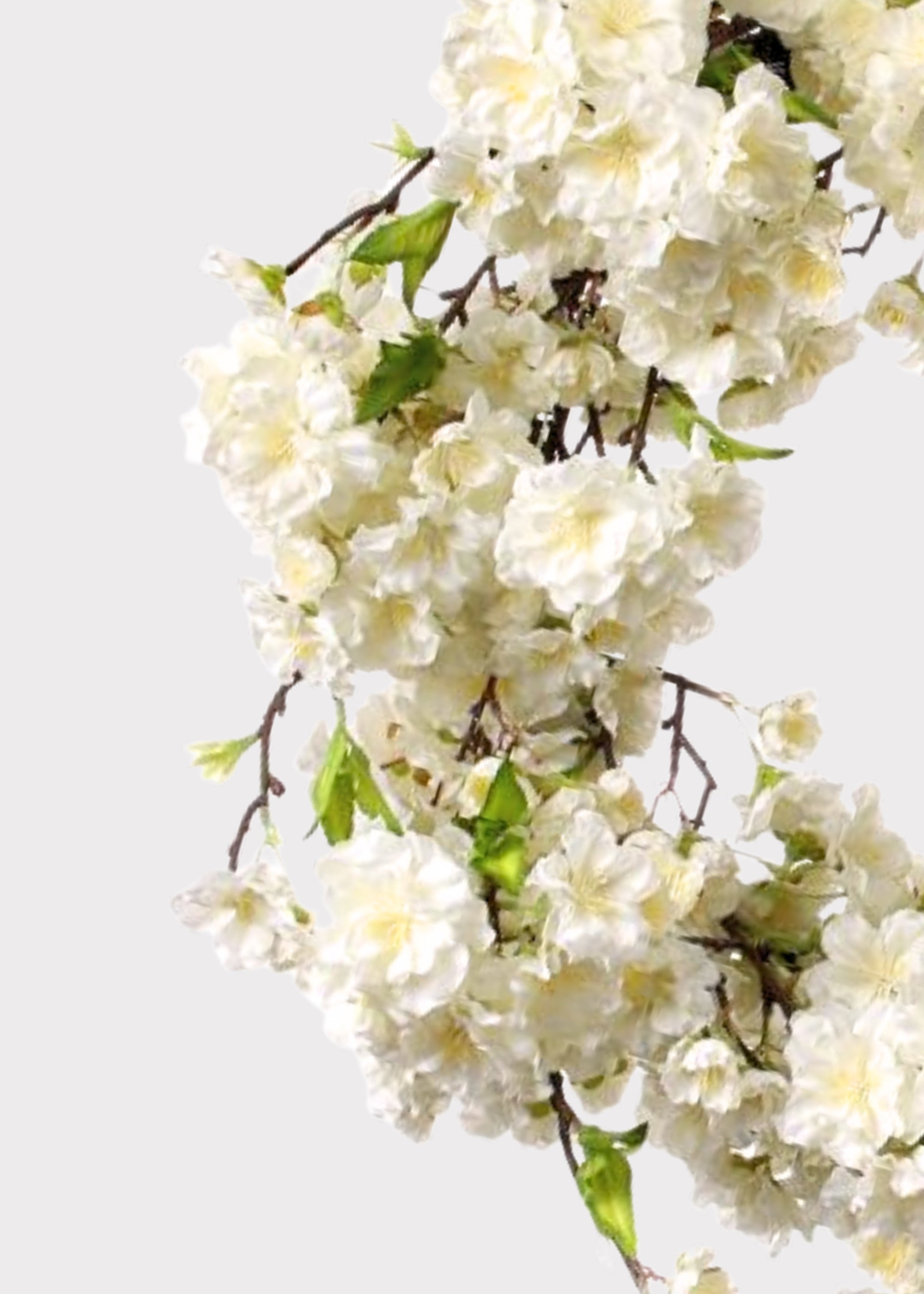 Cream Artificial Cherry Blossom Wreath for Table Centerpiece