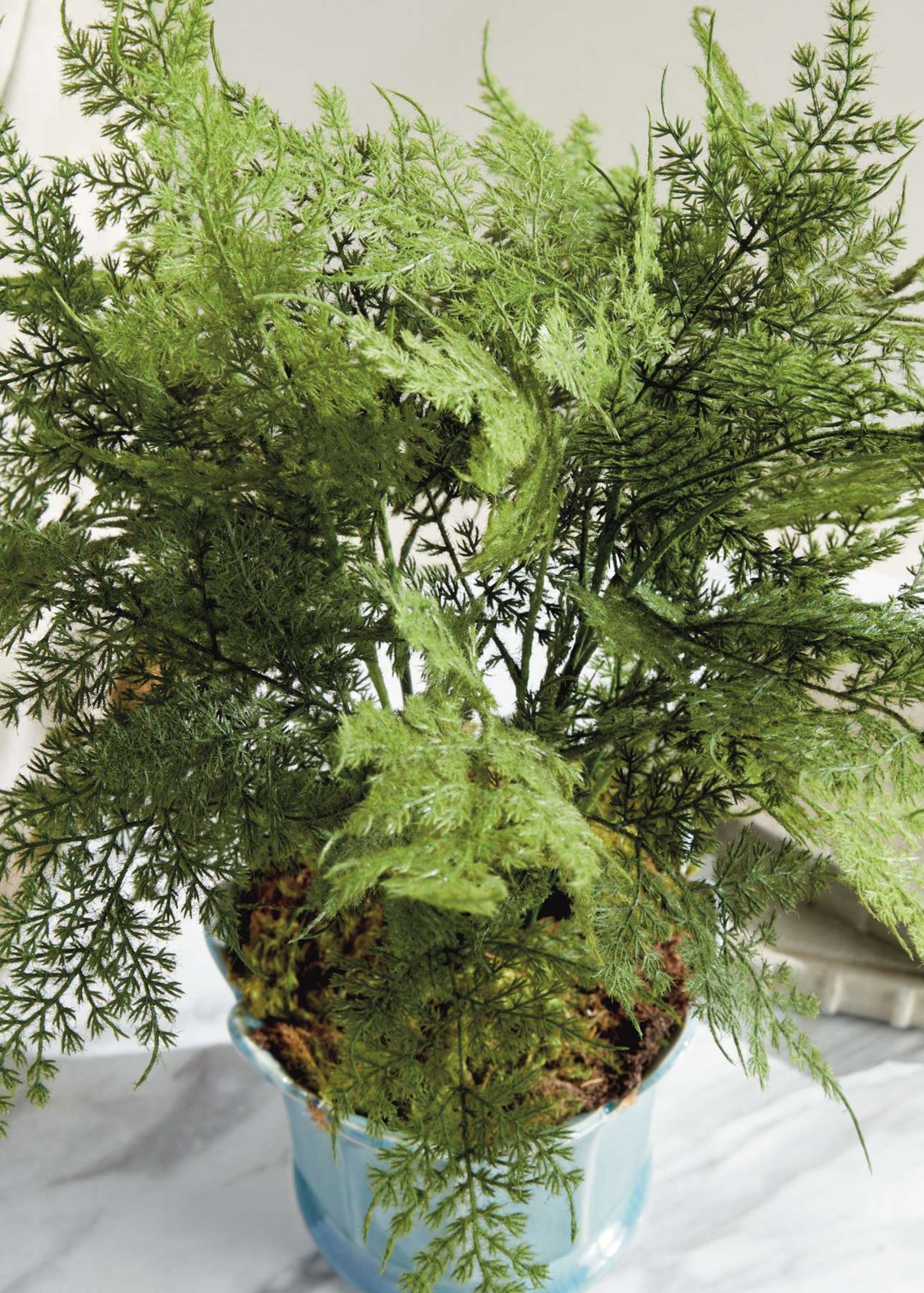 Green Artificial Fern Potted Plant for Shelf Styling