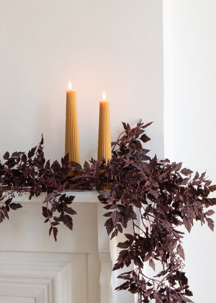 Natural Tall Natural Beeswax Fluted Pillar Candle for Home Decor