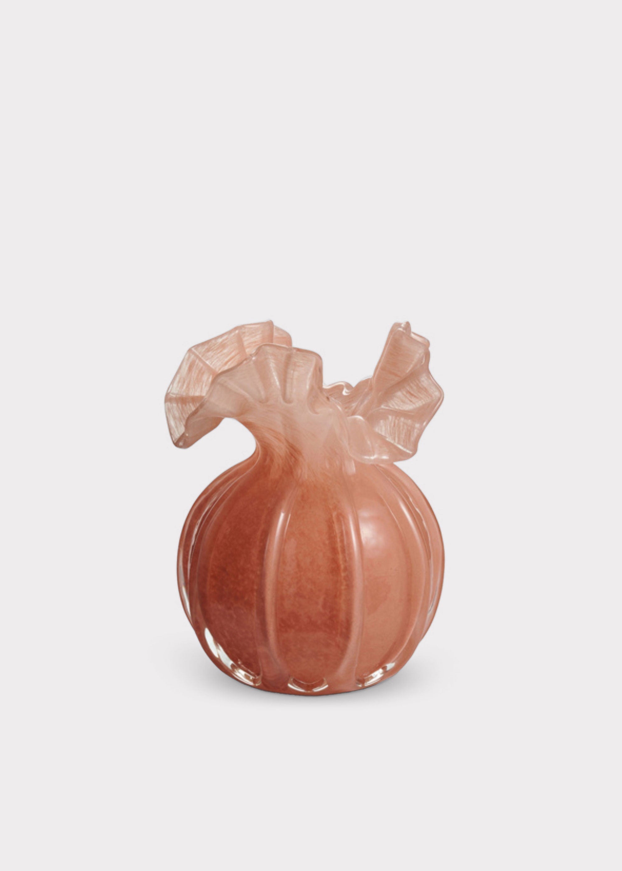 Pink Glass Ruffle Vase for Vase Styling