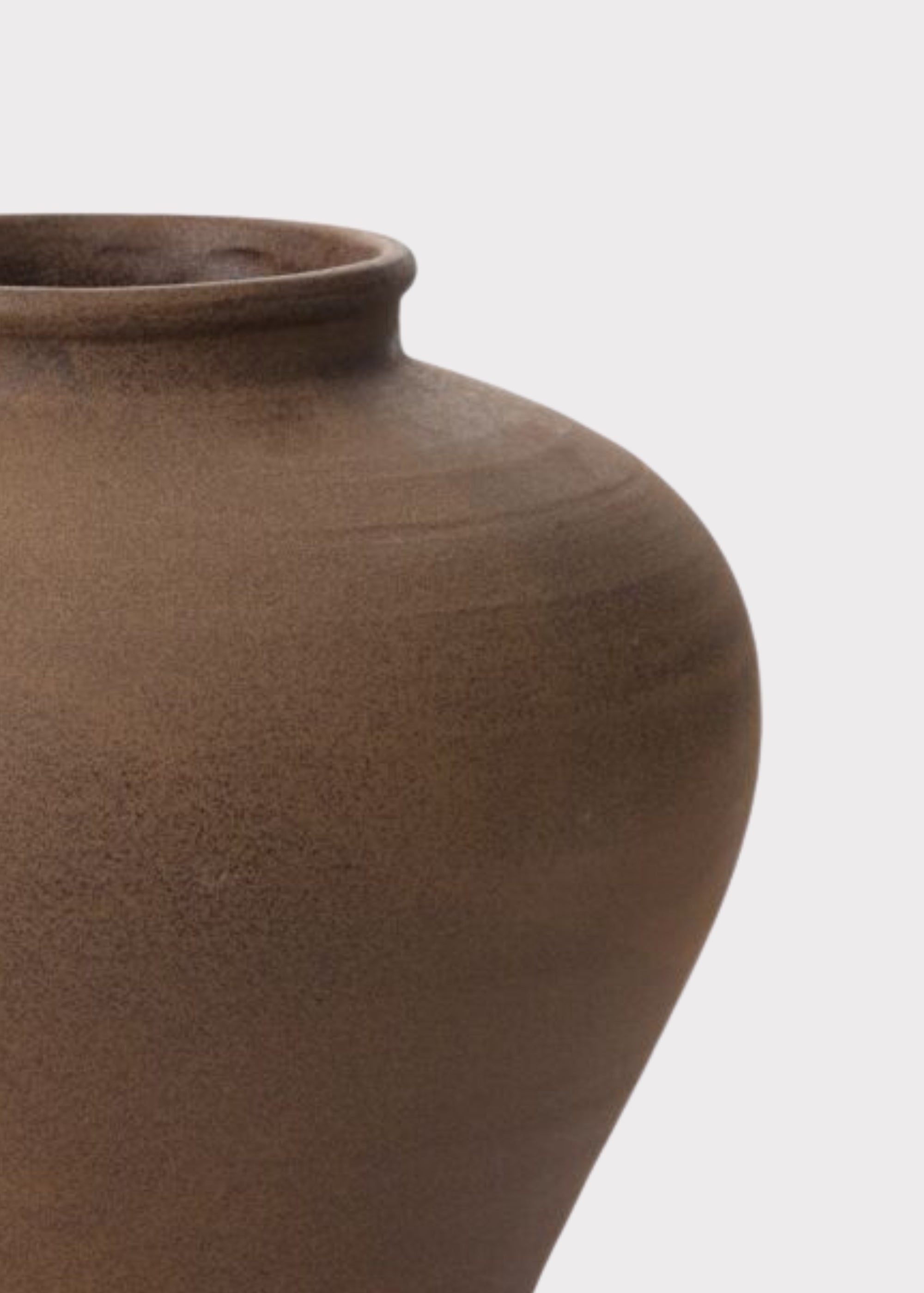 Brown Large Stoneware Table Vase for Entryway Arrangement