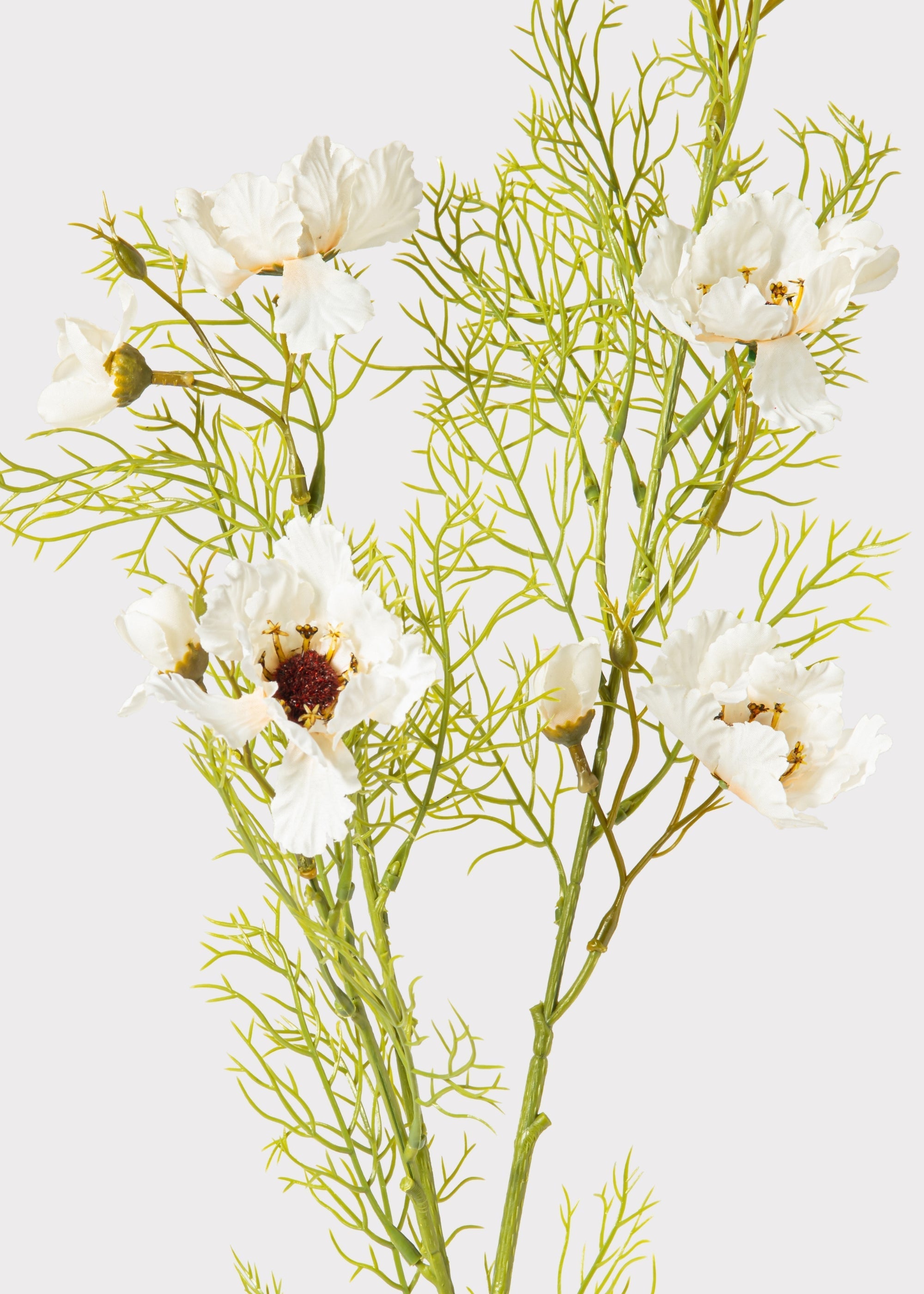 Lifelike cream cosmos branch for table centerpiece