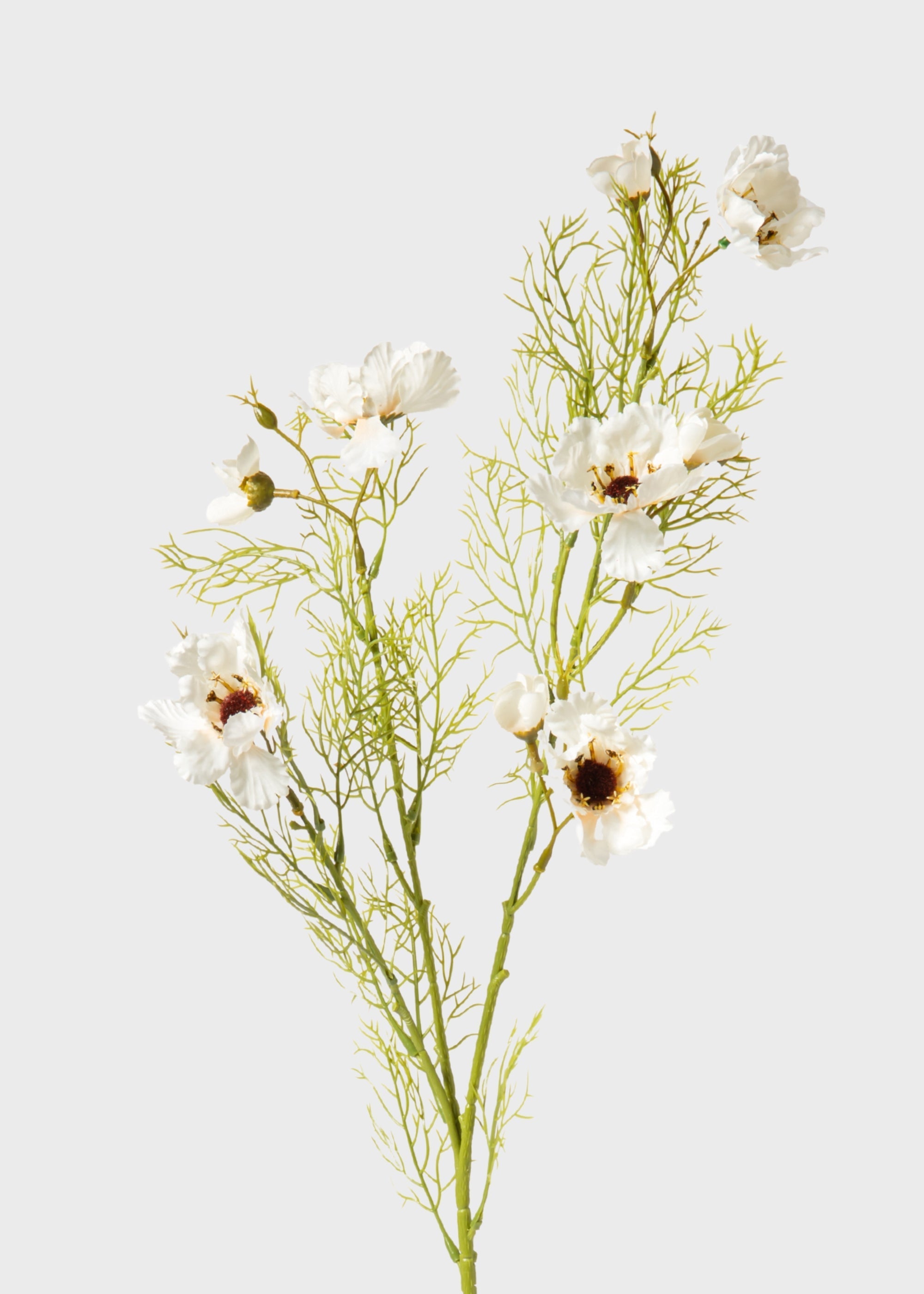 Cream faux cosmos flower branch for airy vase arrangement