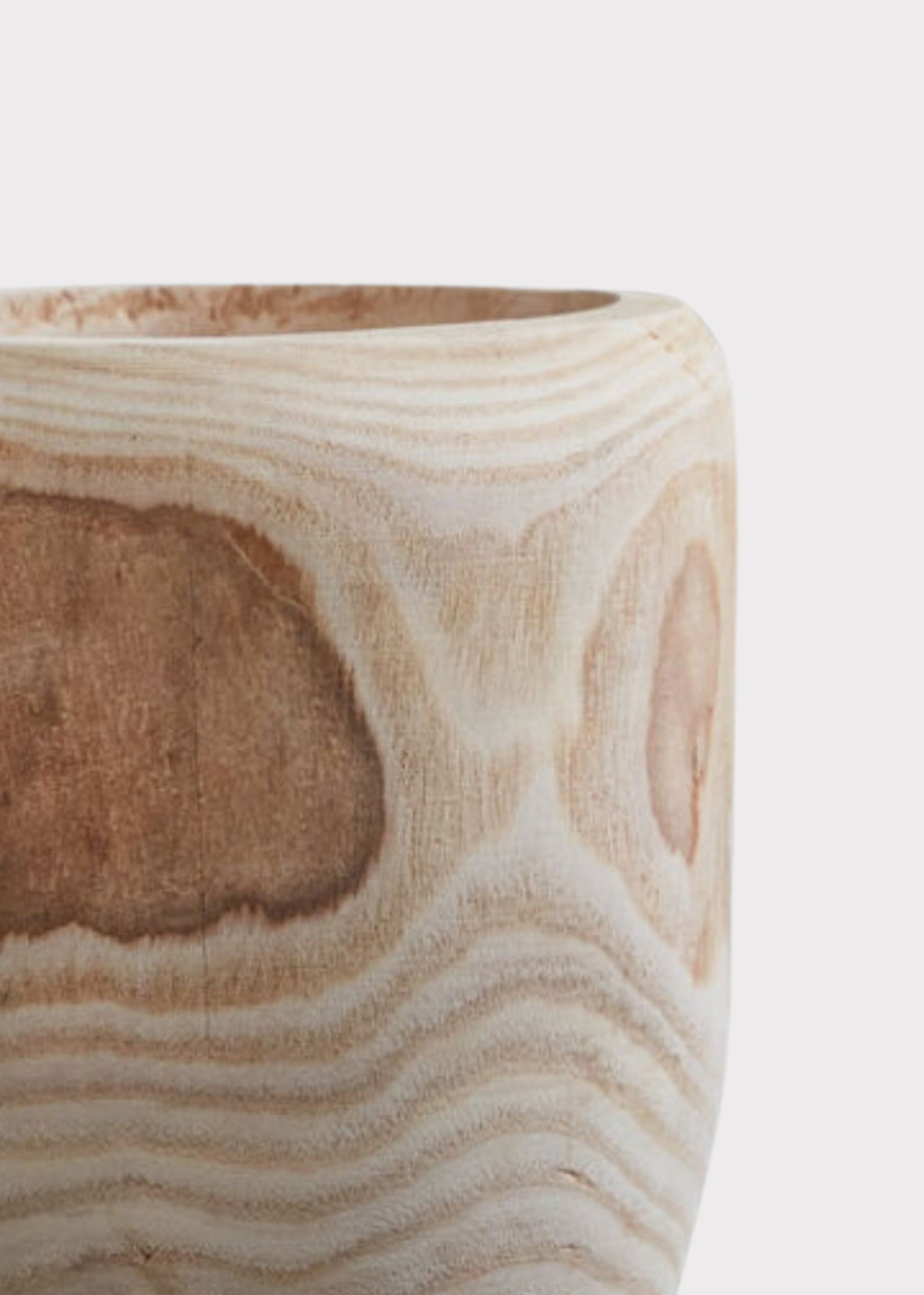 Brown Large Wood Floral Vase for Wedding Decor