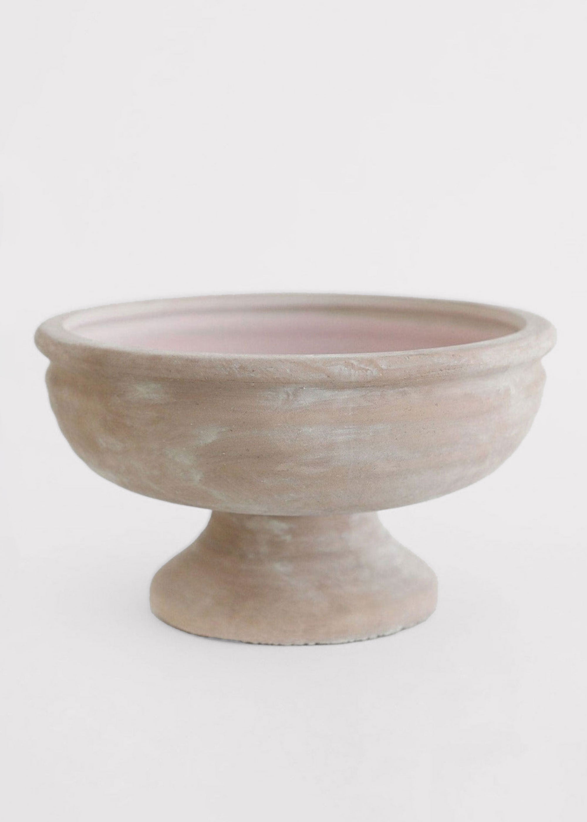 Pink Earthy Mauve Ceramic Compote Bowl for Vase Styling