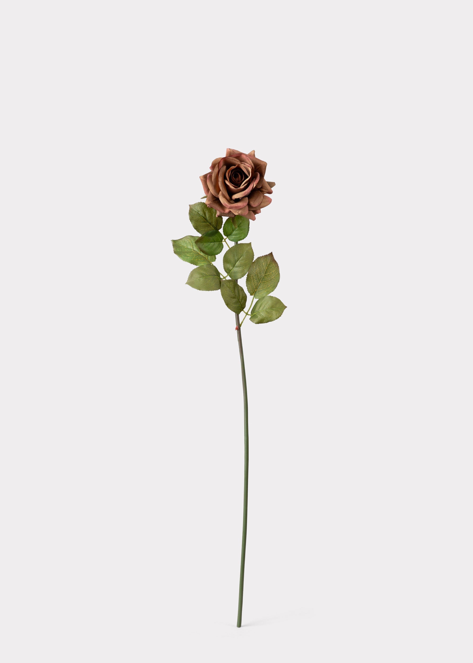 Brown Real Touch Artificial Rose Stem for Entryway Arrangement