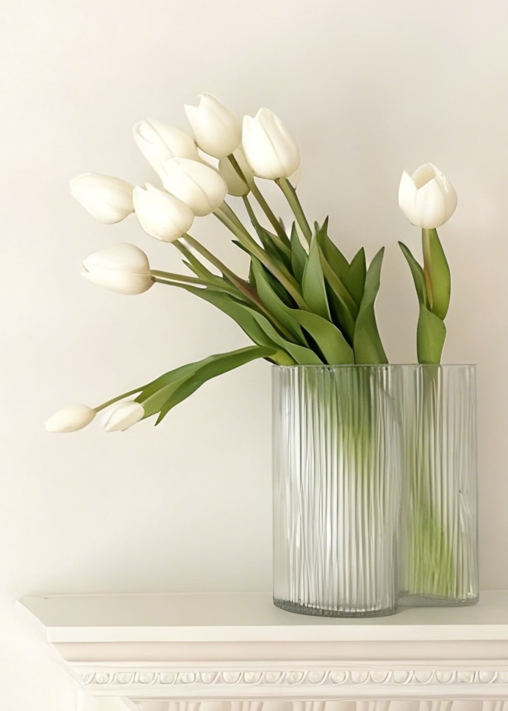White Real Touch Artificial Tulip Arrangement for Wedding Decor