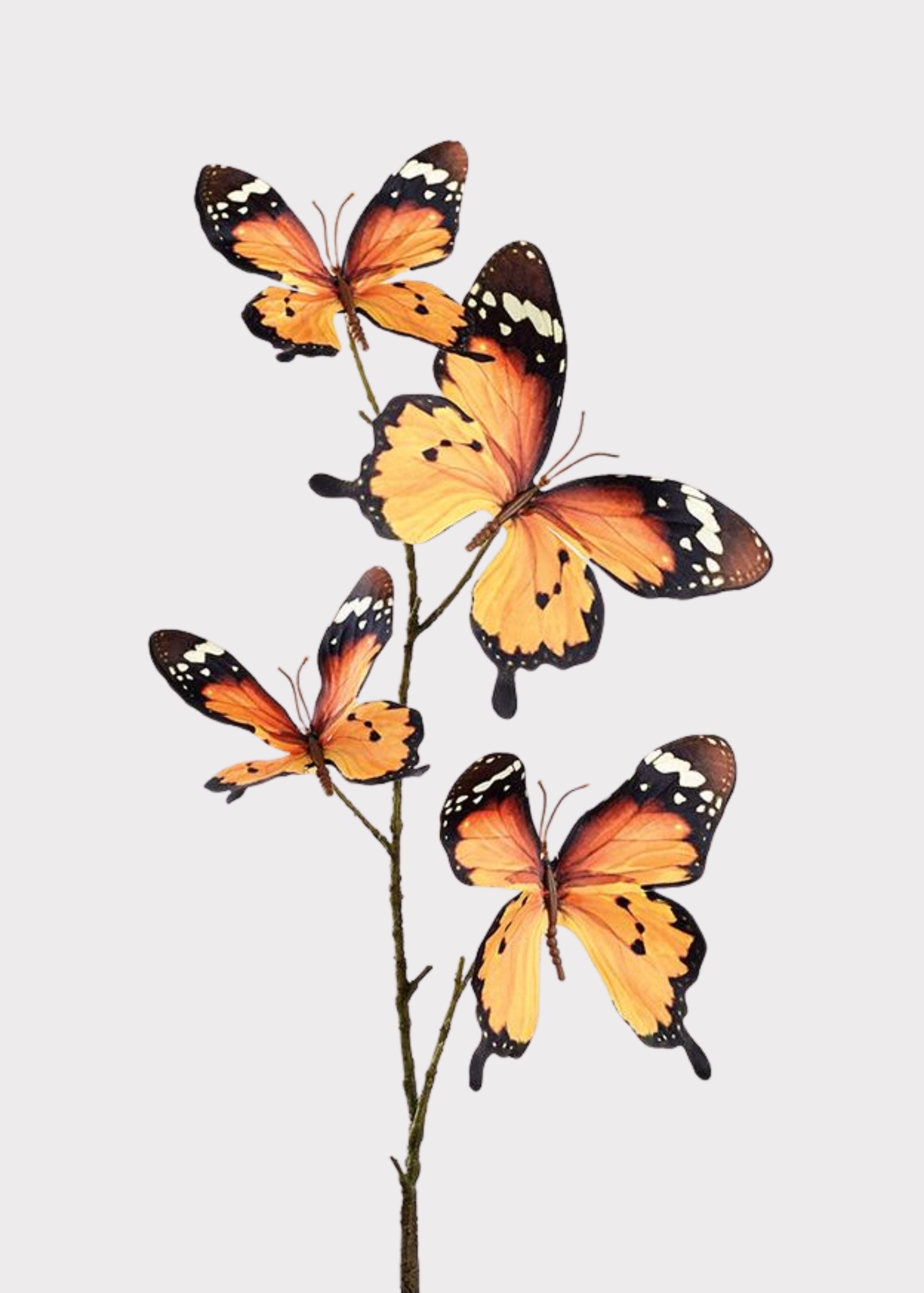 Orange and Black Butterfly Spring Decor Spray for Vase Styling