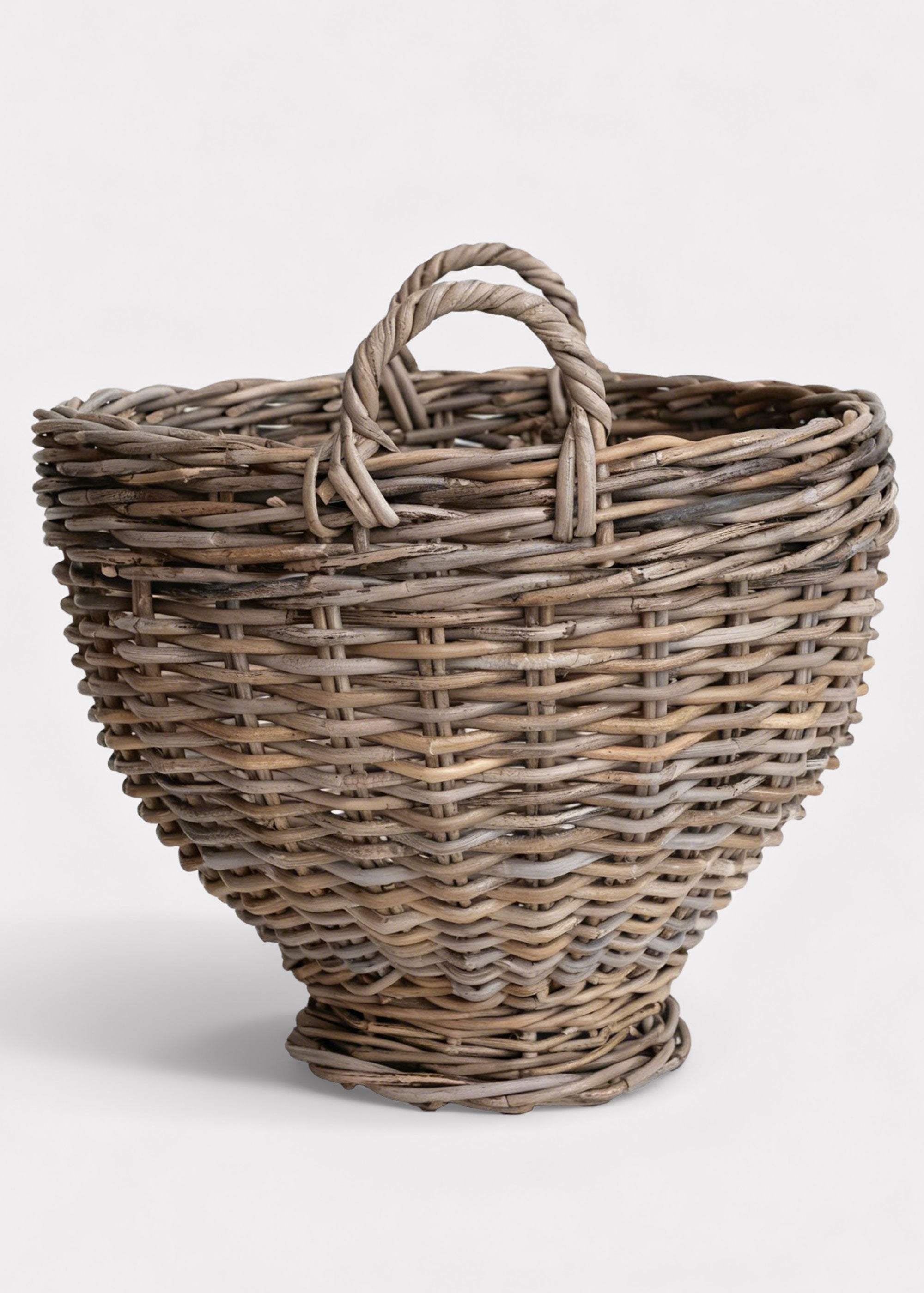 Handmade Rattan Footed Basket for Table Centerpiece
