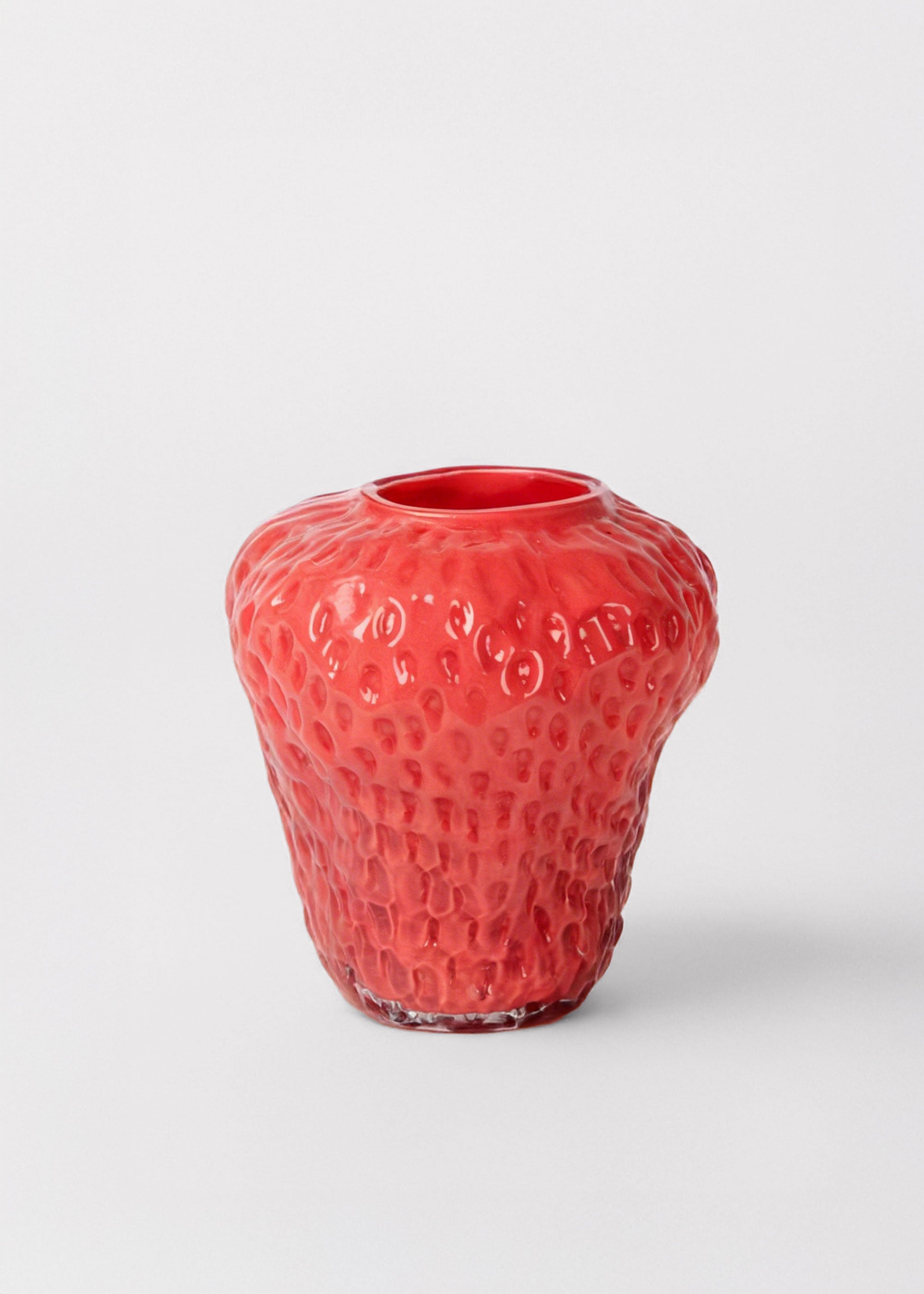 Pink Opaque Pink Glass Strawberry Vase for Vase Styling