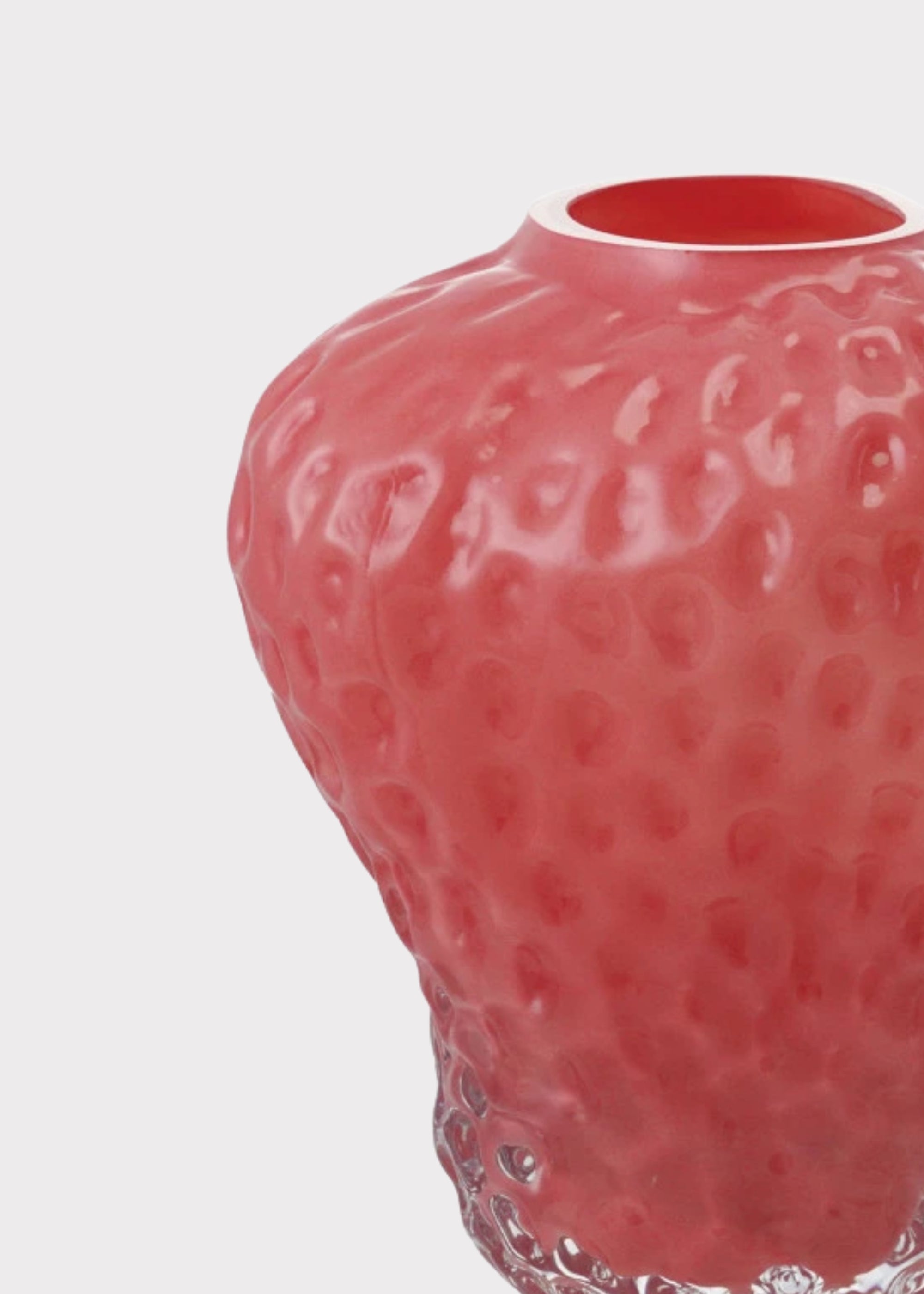 Pink Opaque Pink Glass Strawberry Vase for Entryway Arrangement