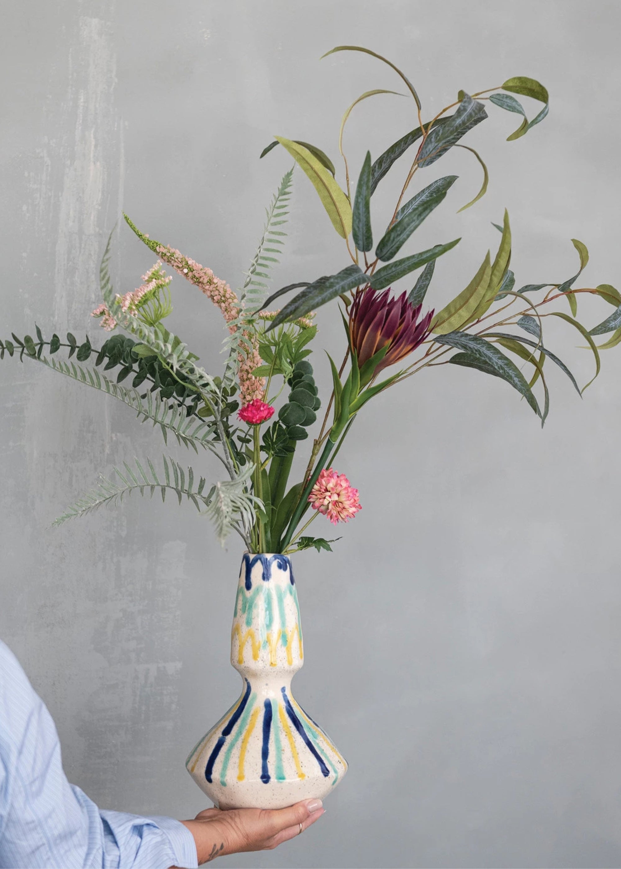 Purple Artificial Eucalyptus Bouquet for Home Decor