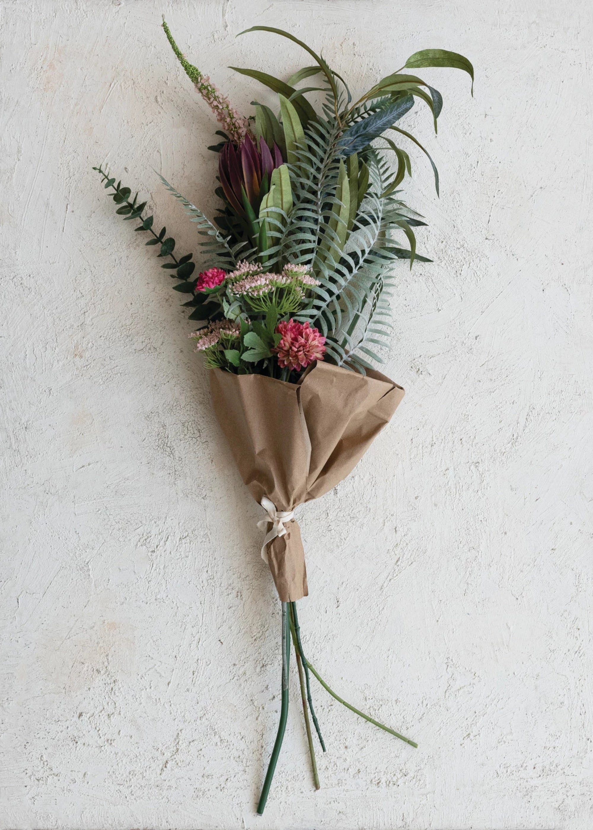 Purple Artificial Eucalyptus Bouquet for Table Centerpiece