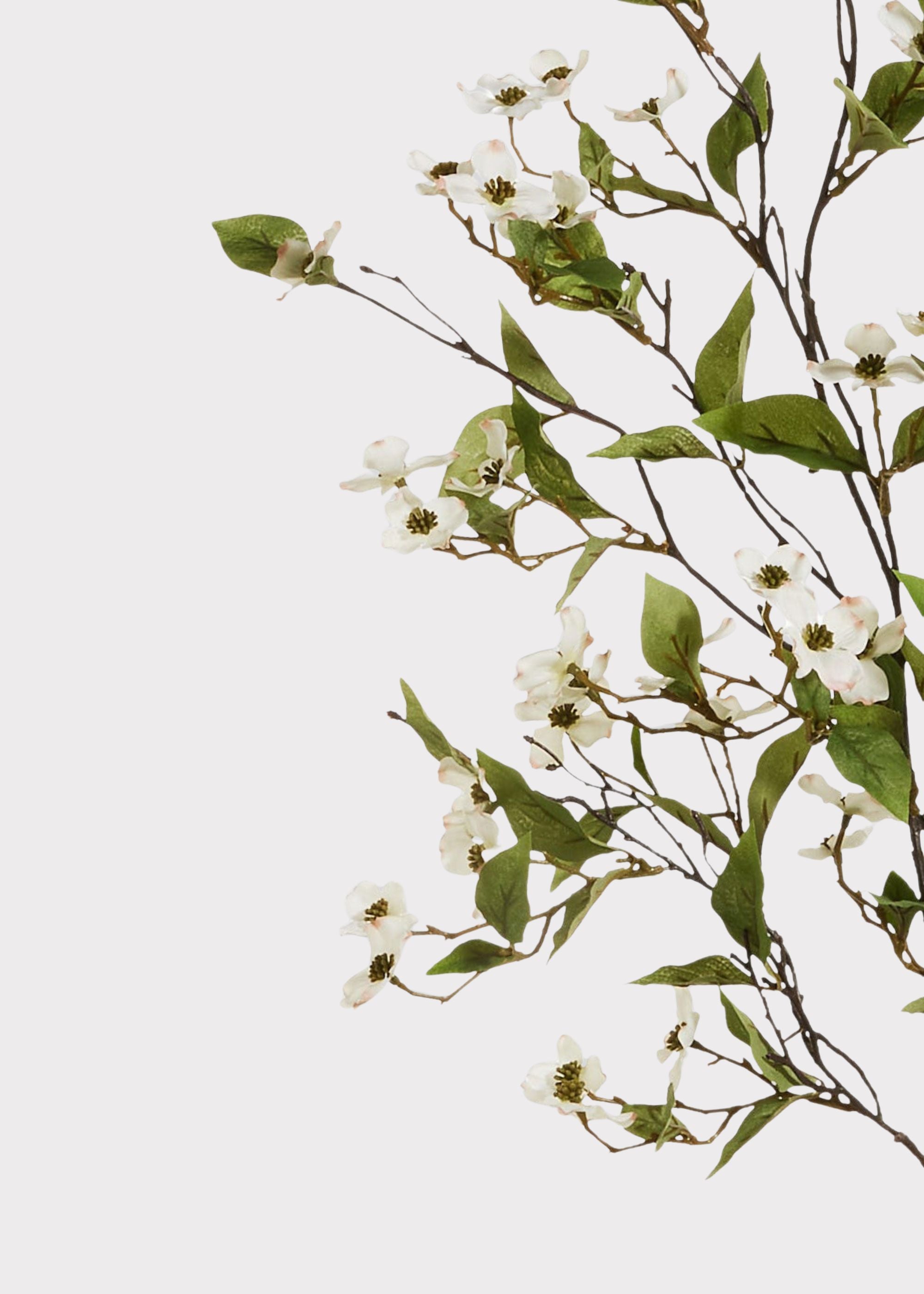 White Artificial Dogwood Branch for Home Decor