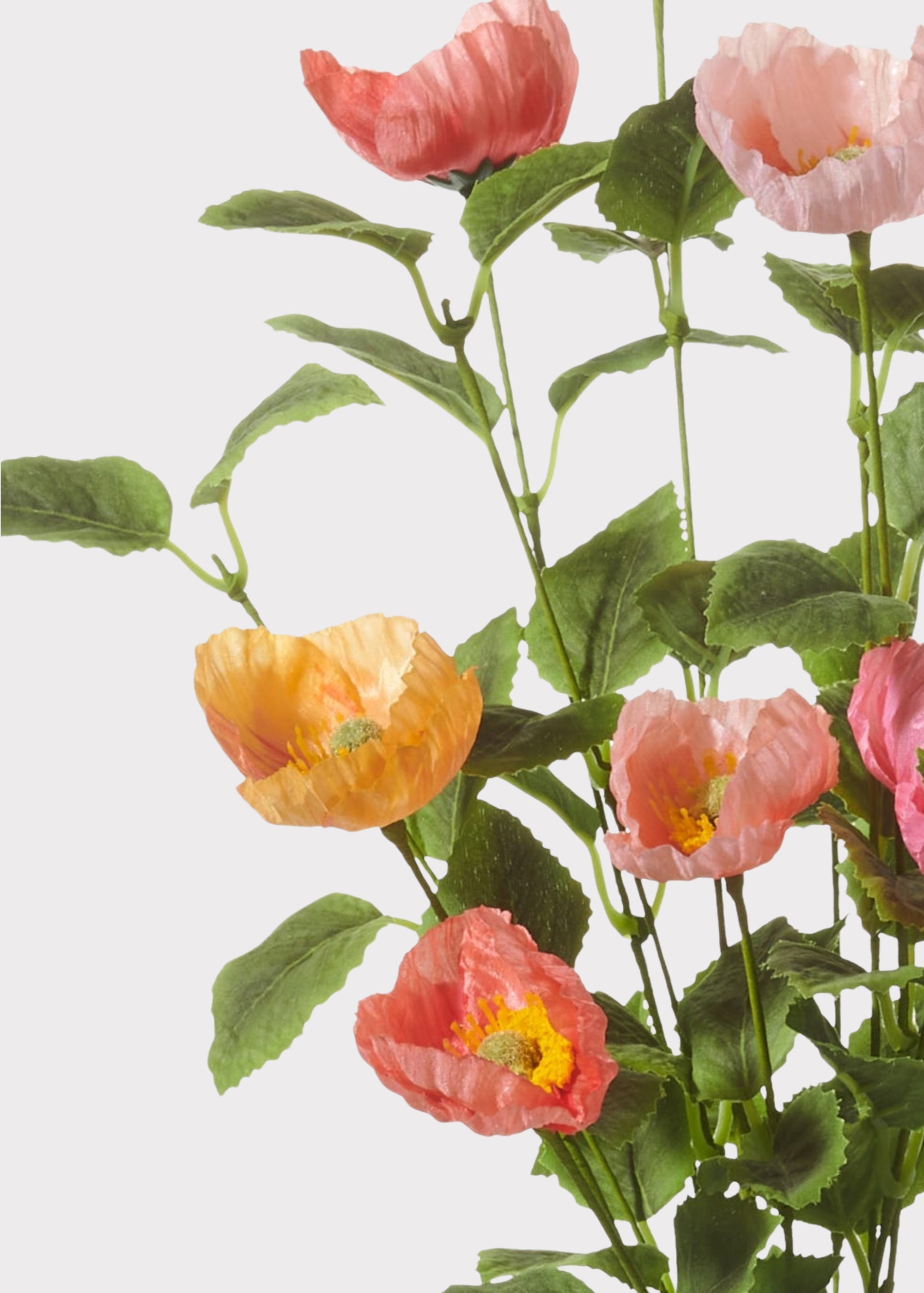Pink Artificial Poppy Bush for Home Decor