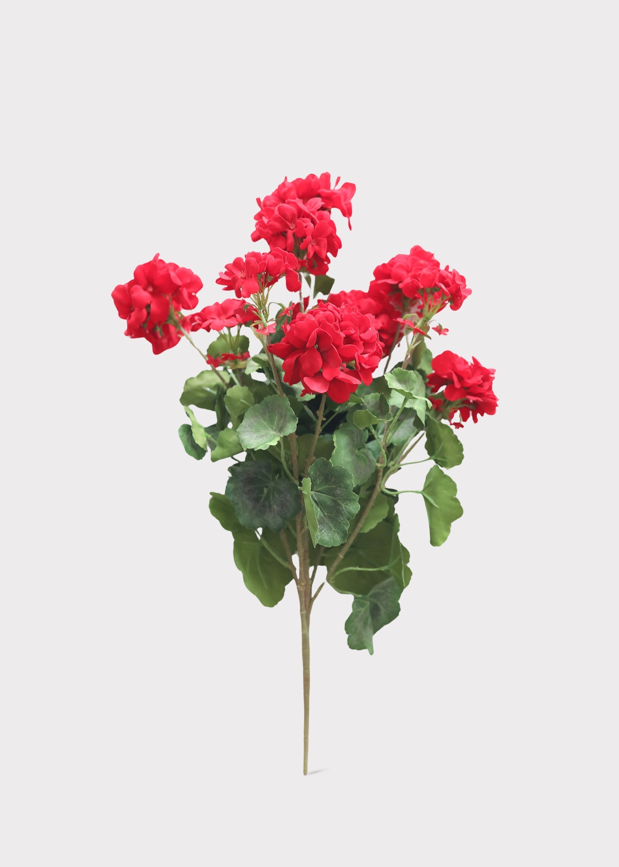 Red Artificial Geranium Bush for Shelf Styling