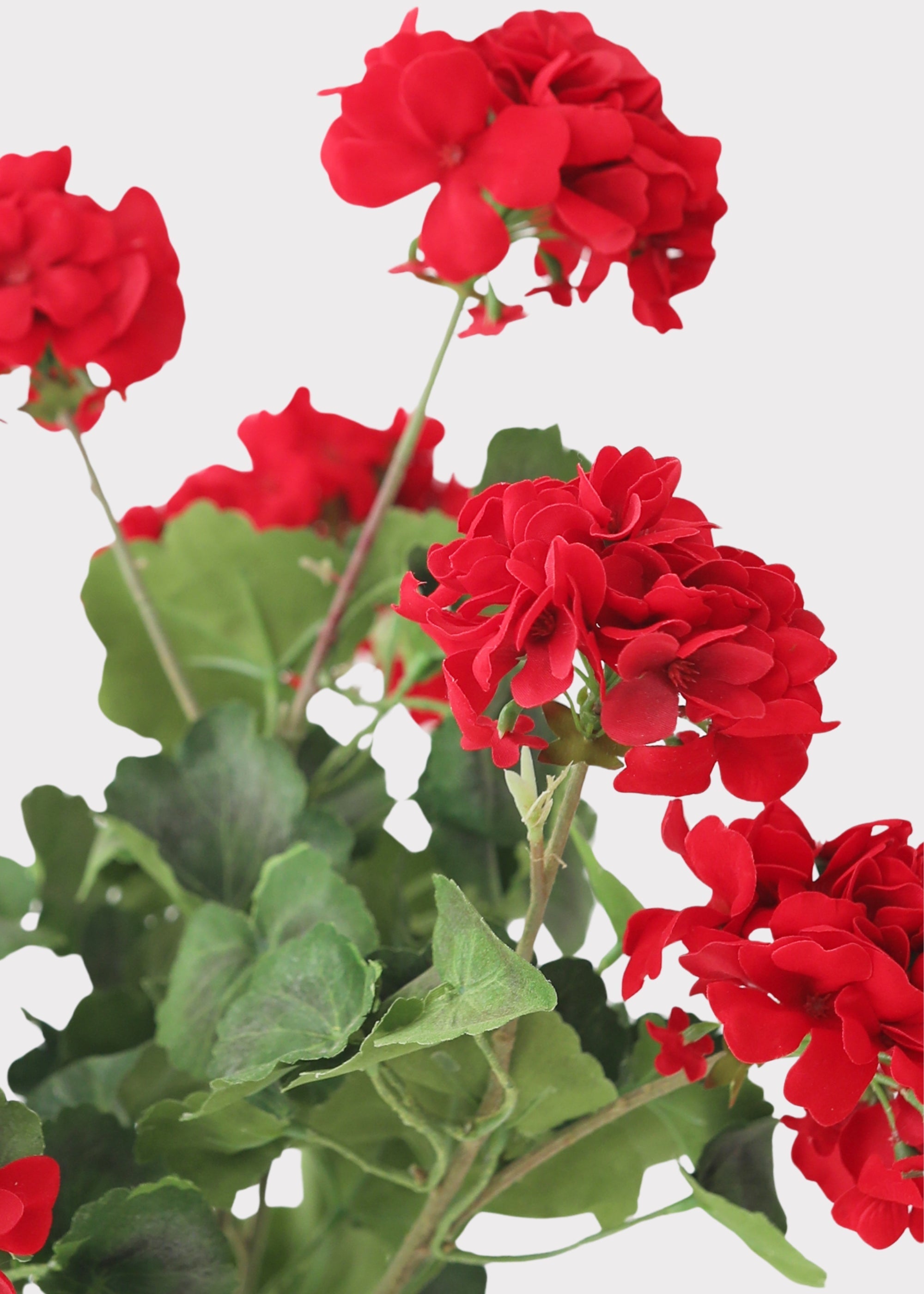 Red Artificial Geranium Bush for Entryway Arrangement