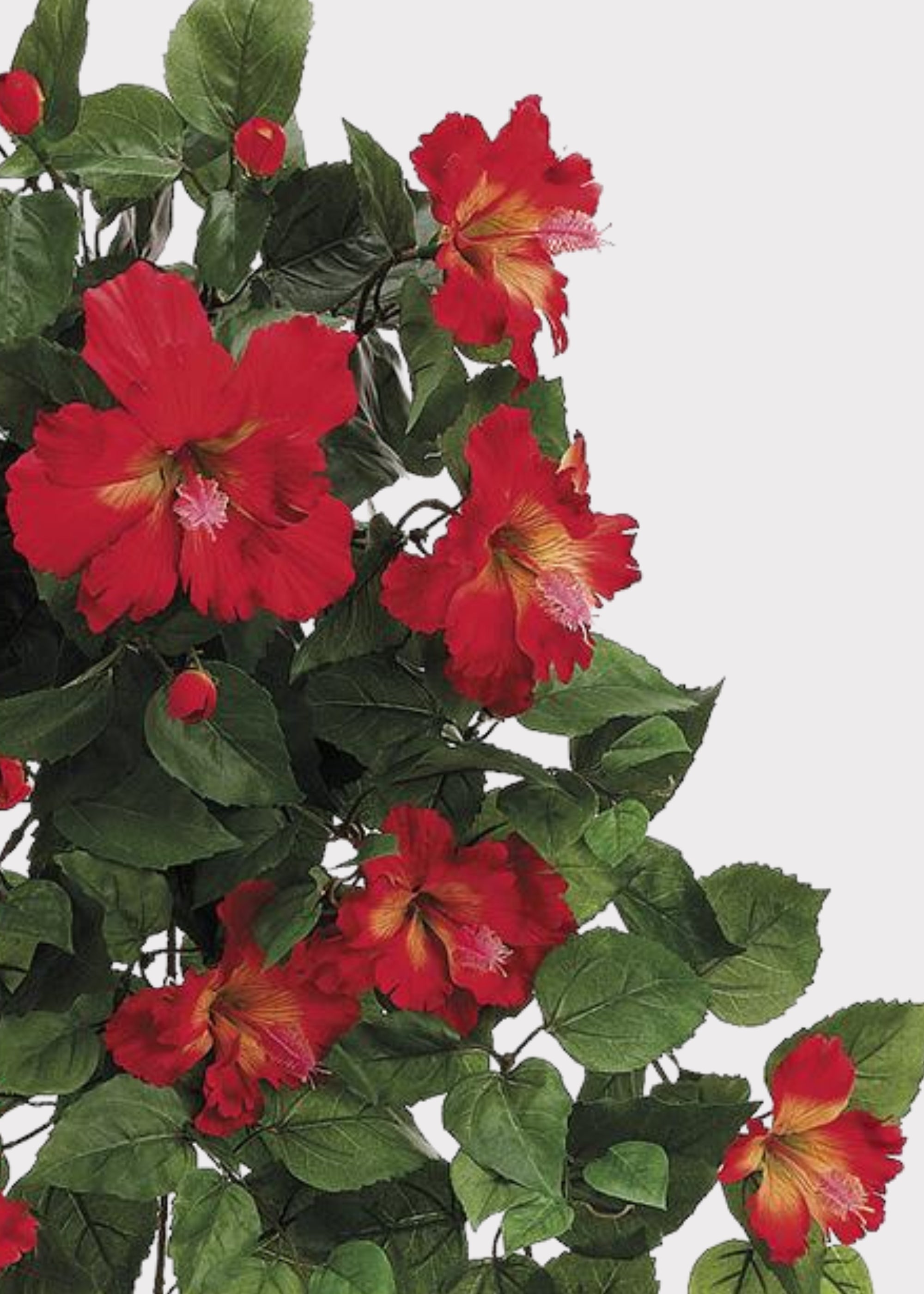 Red Artificial Hibiscus Bush for Home Decor