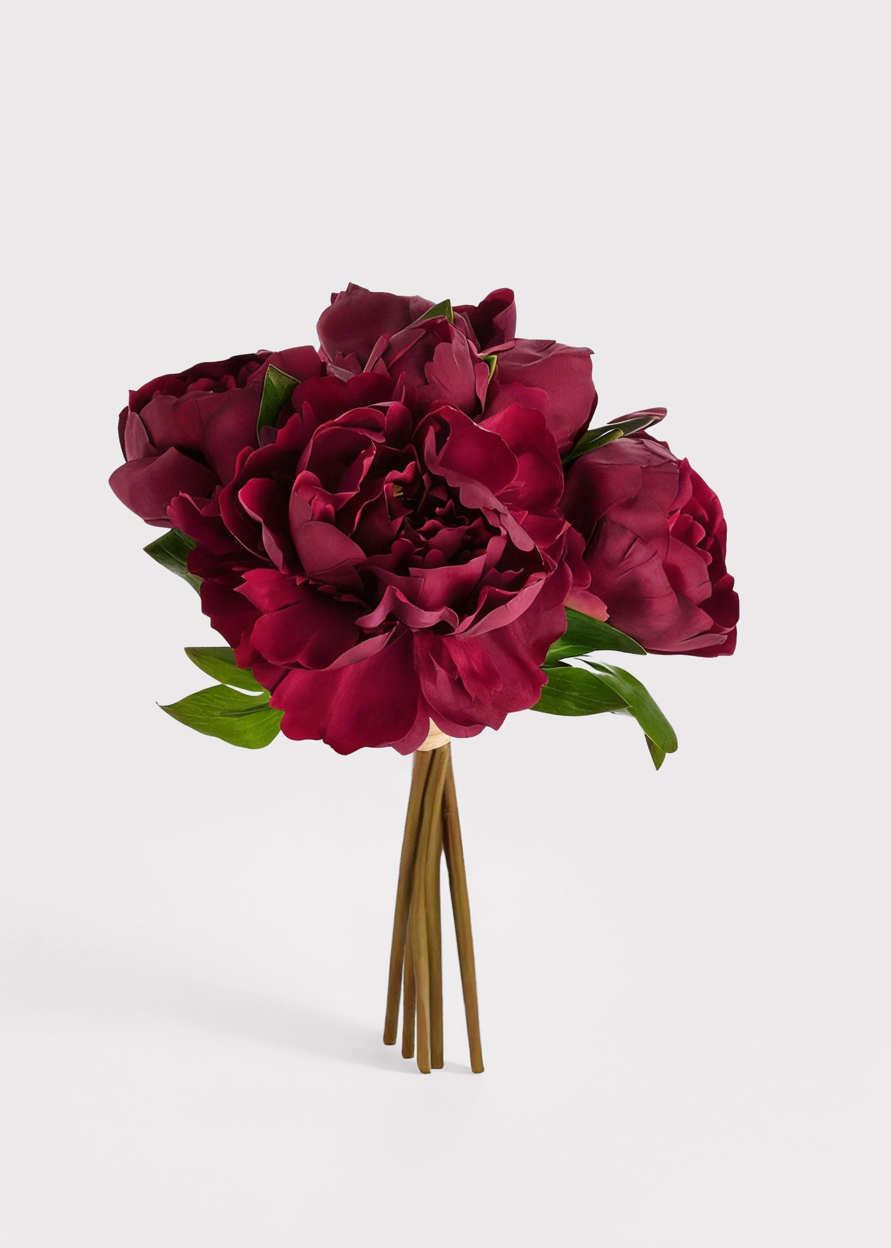 Fuchsia Real Touch Artificial Peony Bundle for Vase Styling