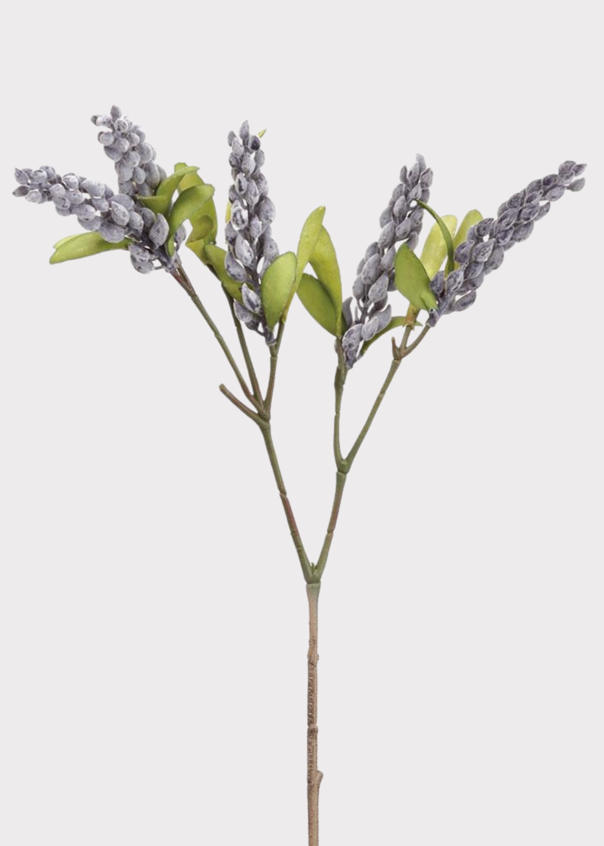Blue grey artificial berry cluster branch for winter decor
