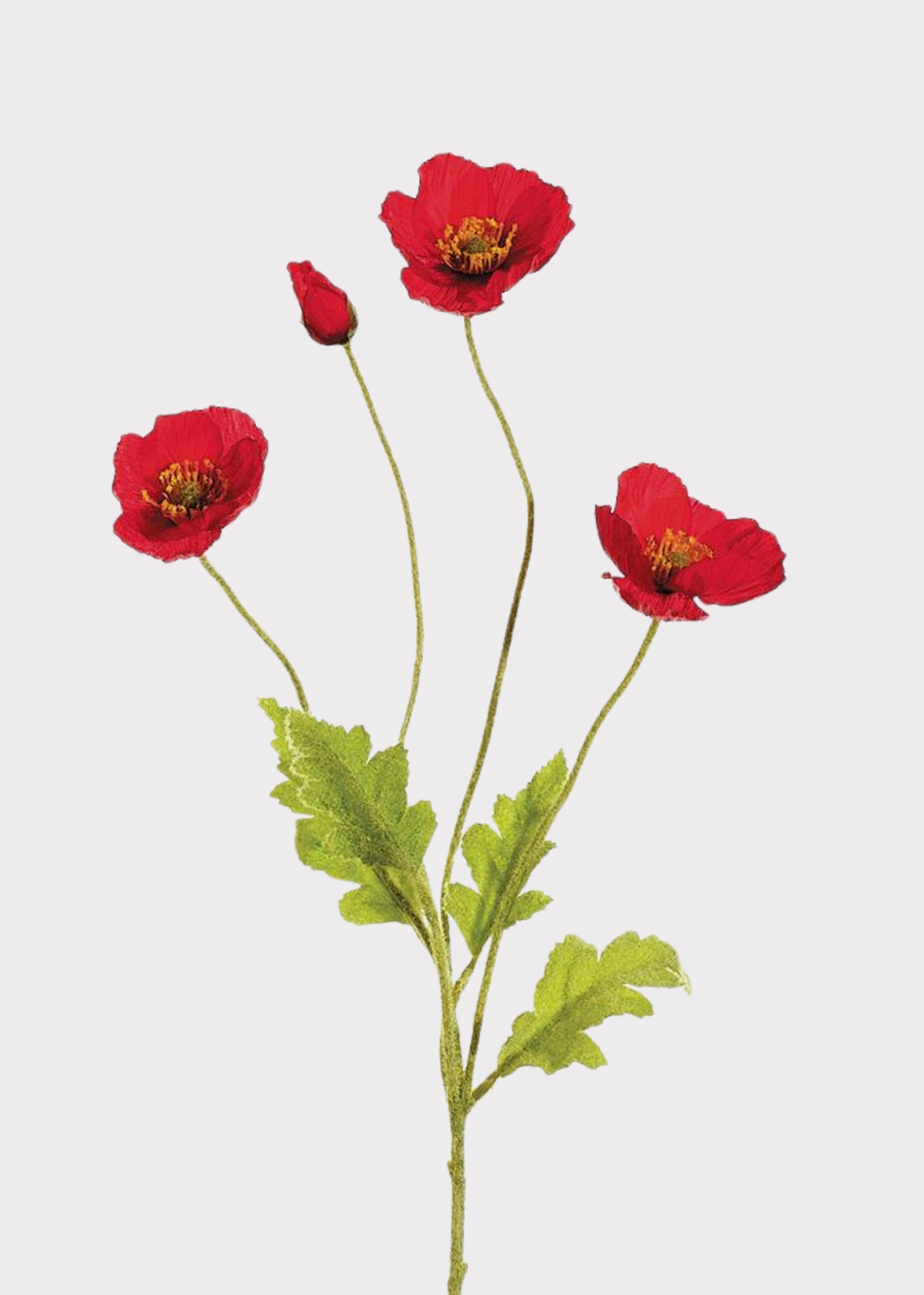 Red Artificial Poppy Spray for Vase Styling