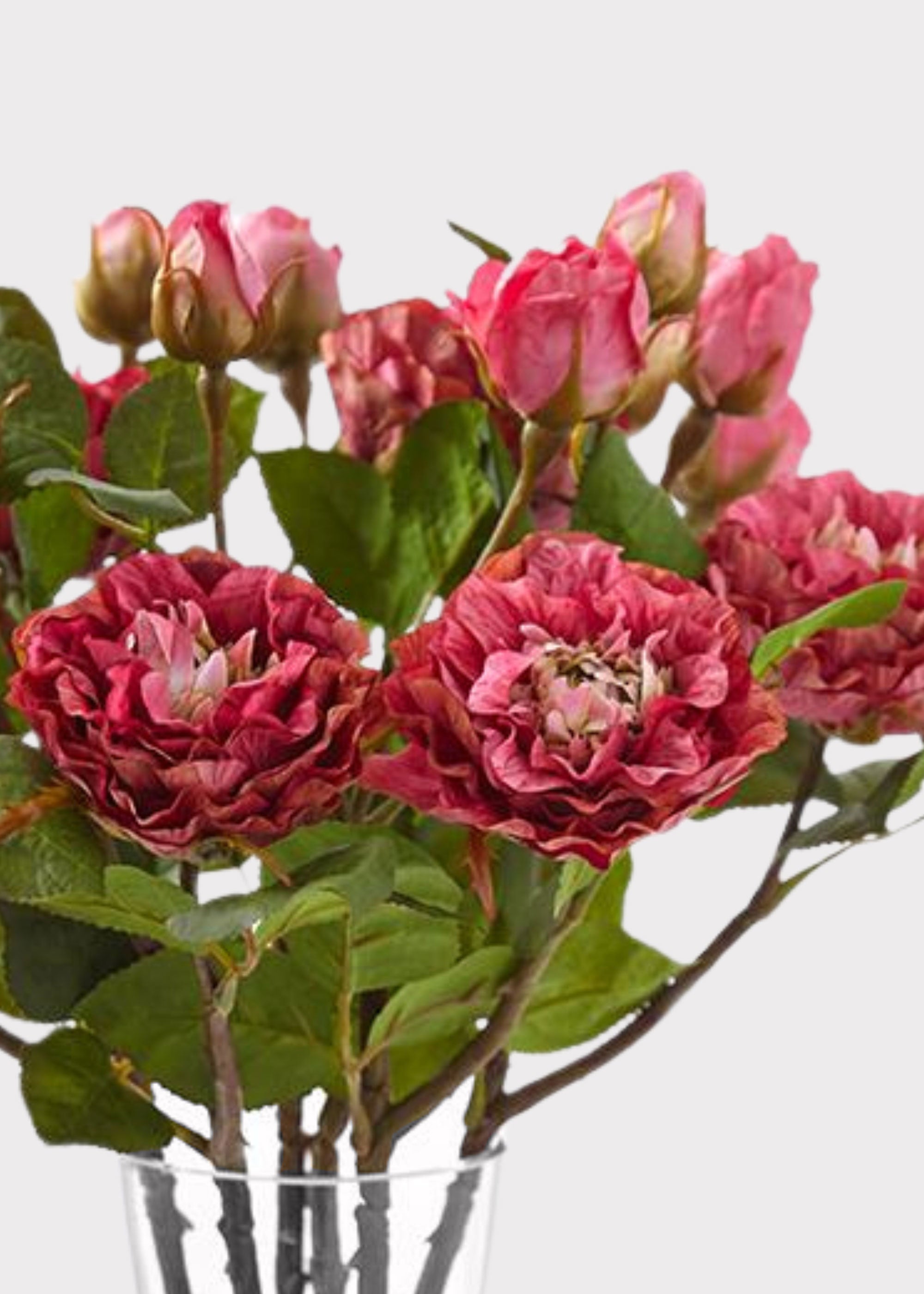 Fuchsia Artificial Rose Spray for Home Decor