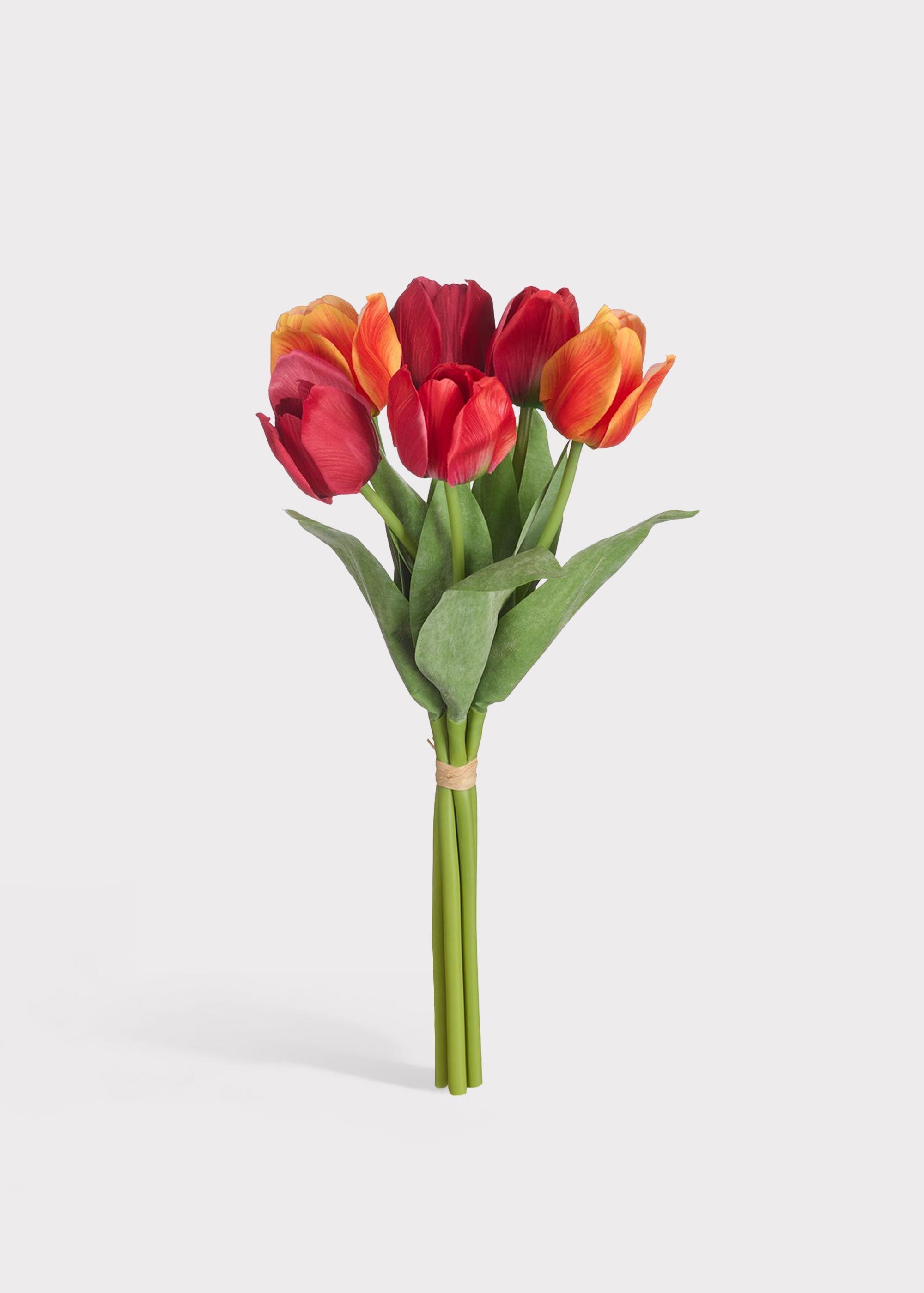 Red Artificial Tulip Bundle for Home Decor