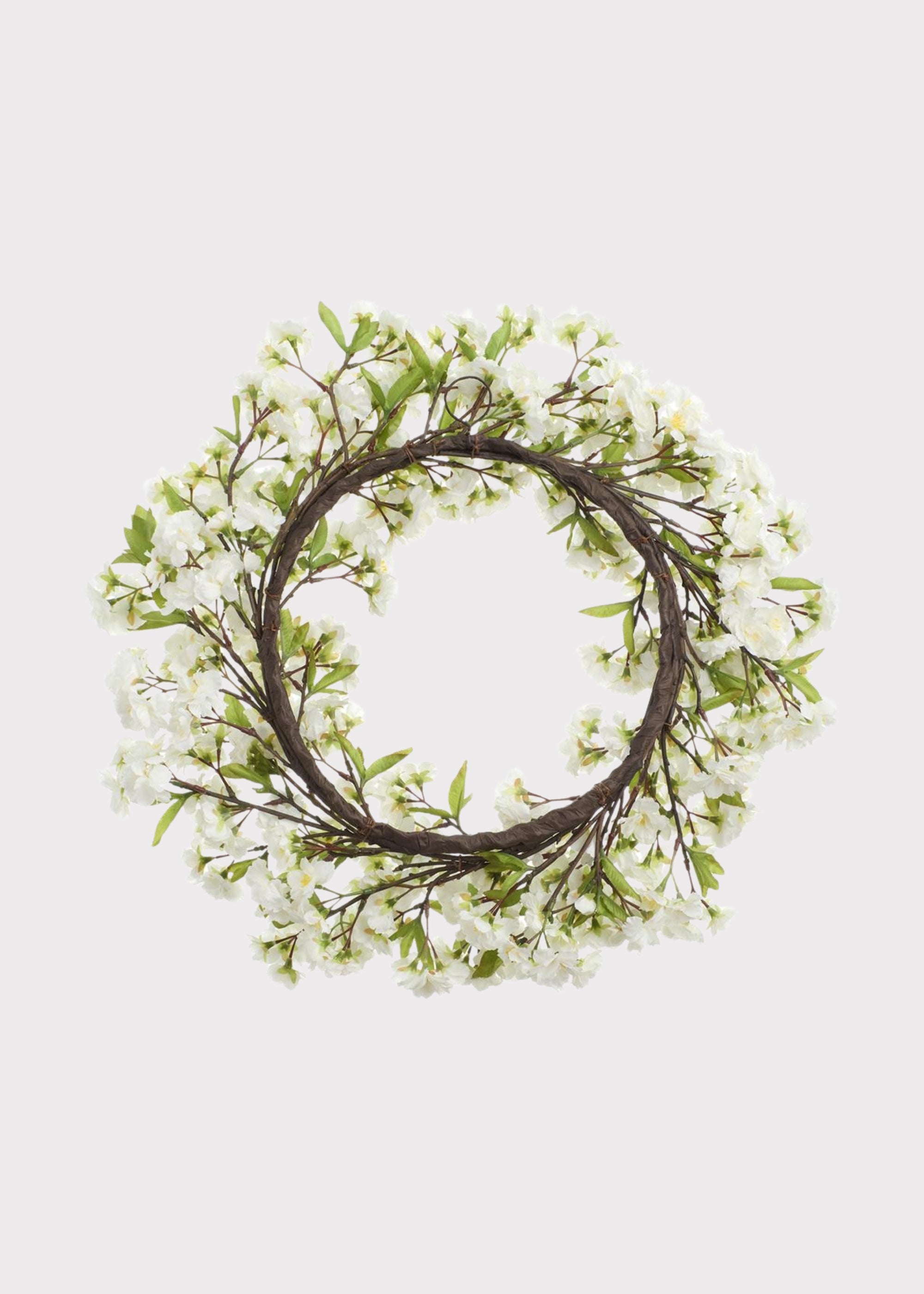 White Artificial Cherry Blossom Wreath for Wedding Decor